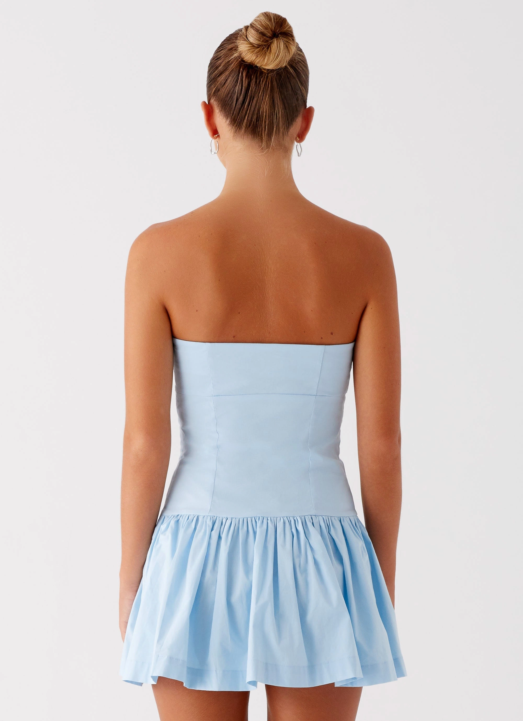 Polite Color ruffle trim Riviera Mini Dress - Blue