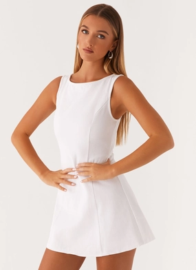Rochelle Denim Mini Dress - White Versatile Design
