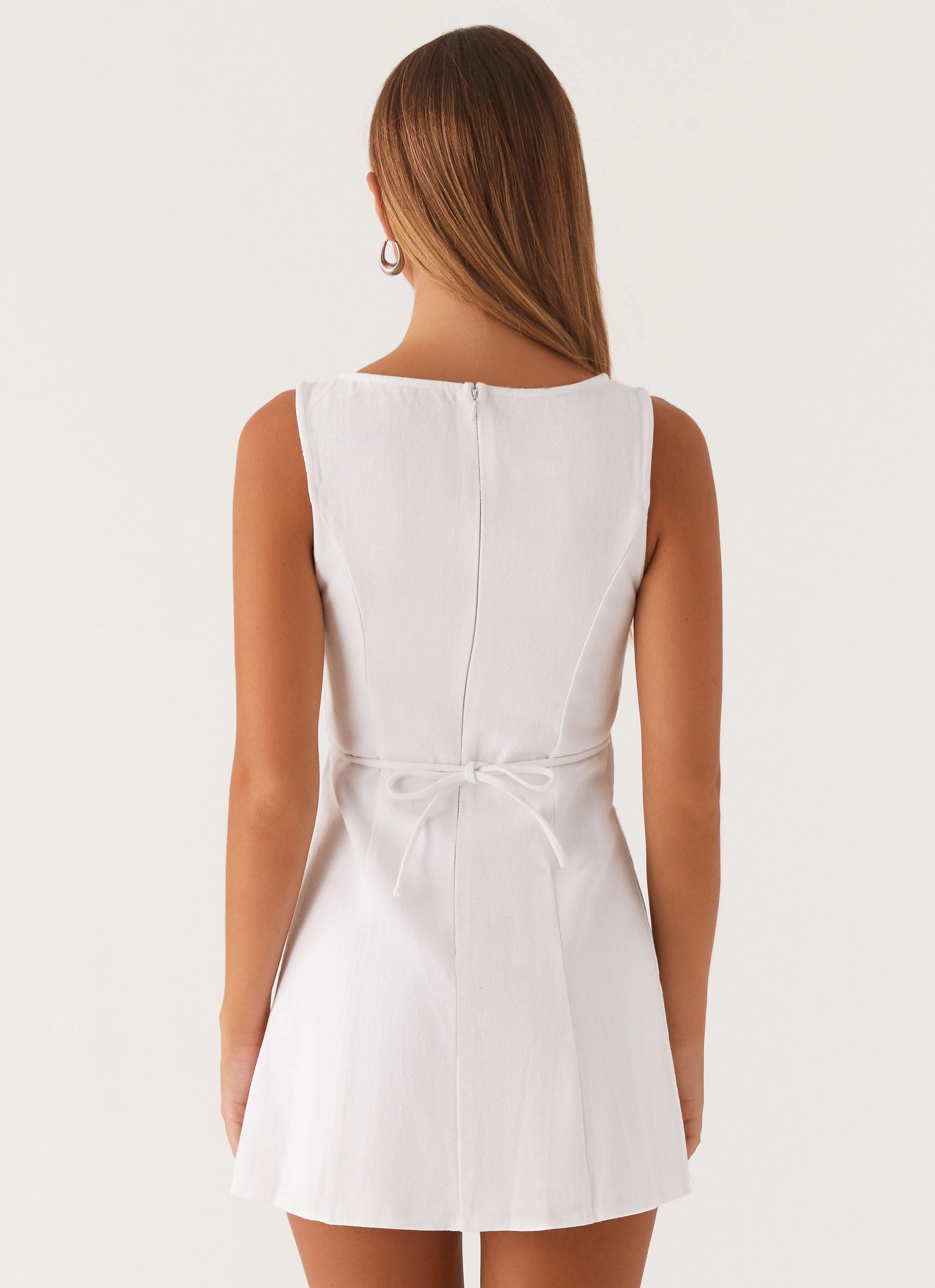 Rochelle Denim Mini Dress - White Handmade Maternity-Fit