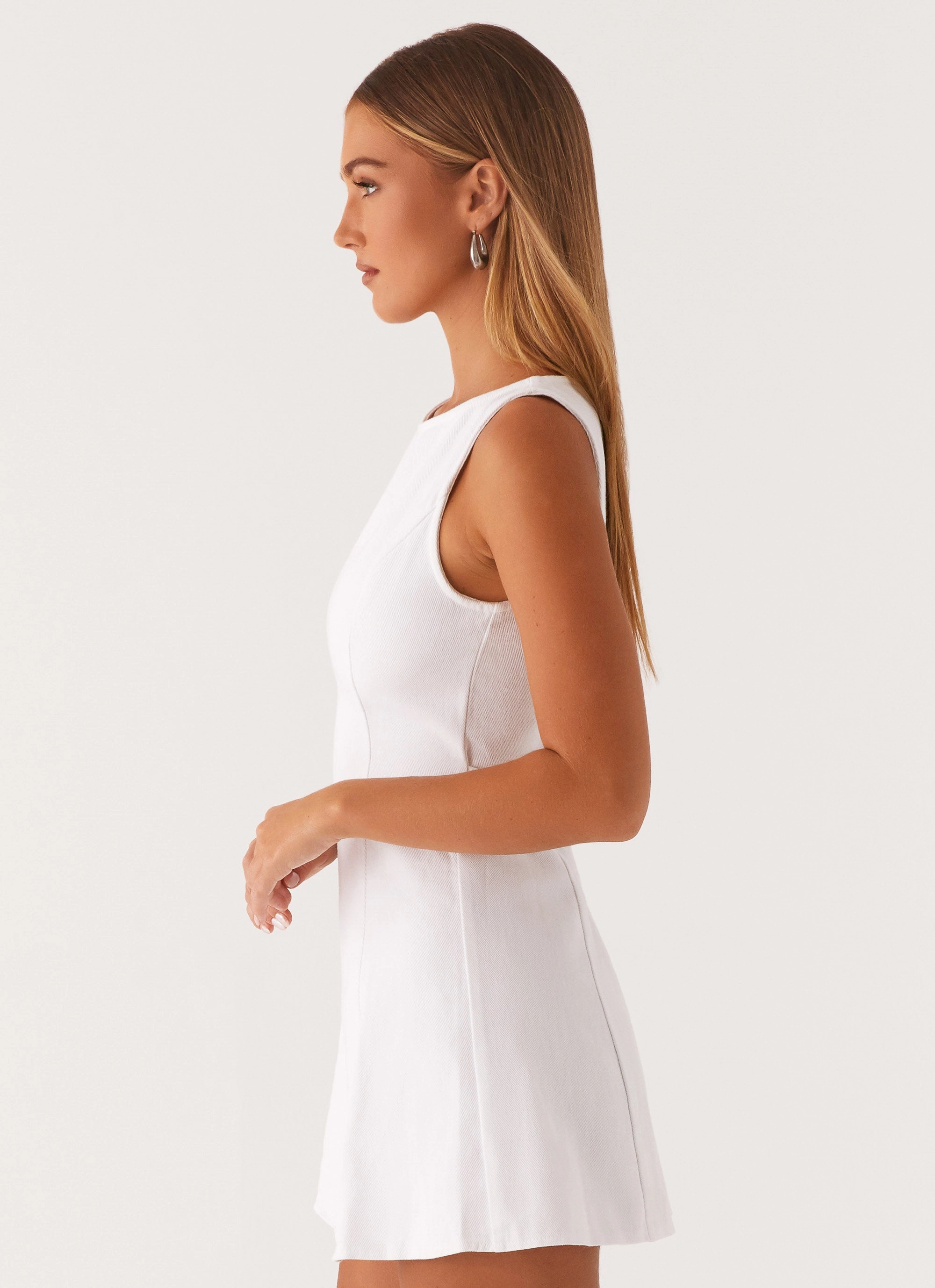 Timeless Design Event Mood Rochelle Denim Mini Dress - White