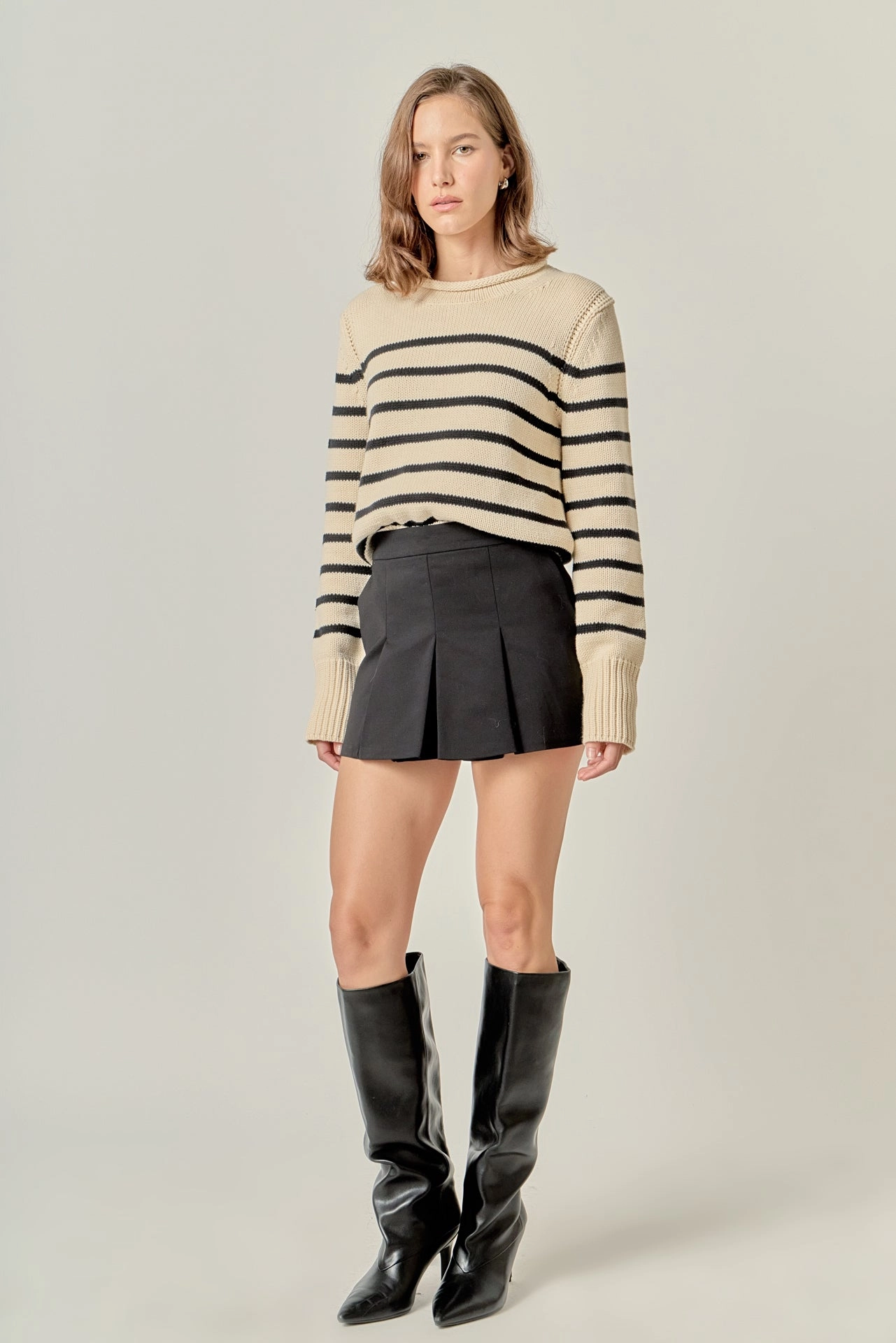 ColorfastMaterial StretchComfort ROLLNECK STRIPE SWEATER