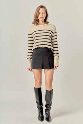 ROLLNECK STRIPE SWEATER Lightweight Weave