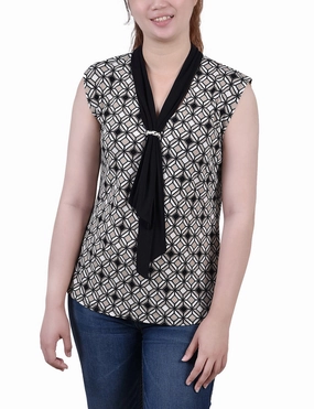 Petite Sleeveless Scarf Top Multipurpose Design LowMaintenanceMaterial