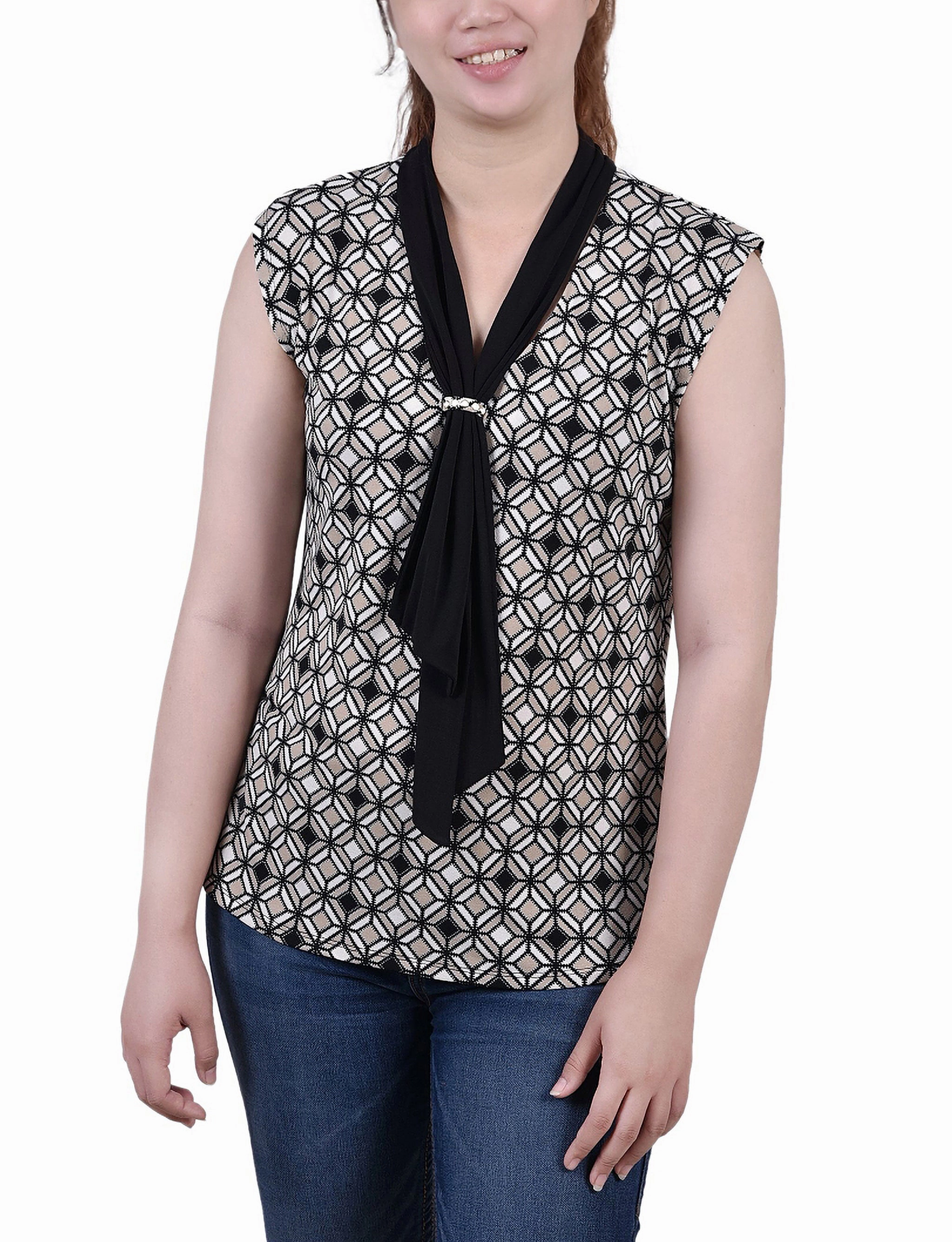 Petite Sleeveless Scarf Top Multipurpose Design LowMaintenanceMaterial