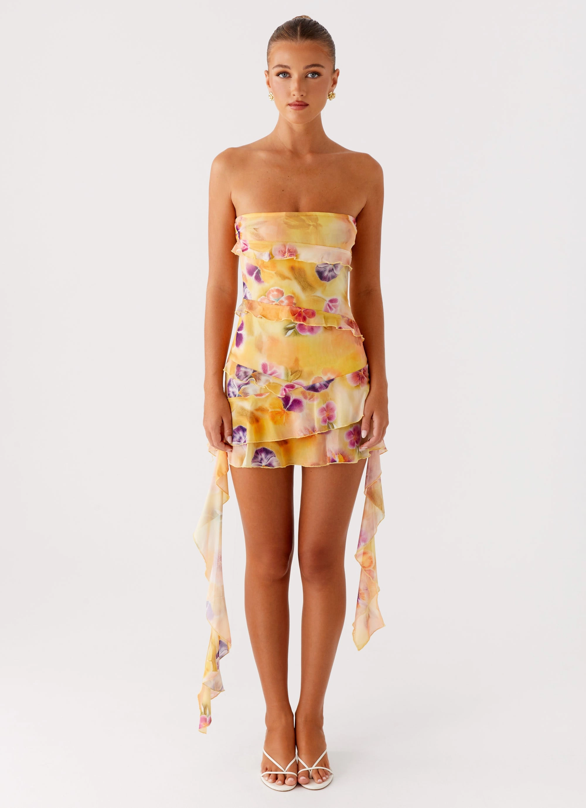 Macey Mini Dress - Sunburst Floral Fashion-forward day dress
