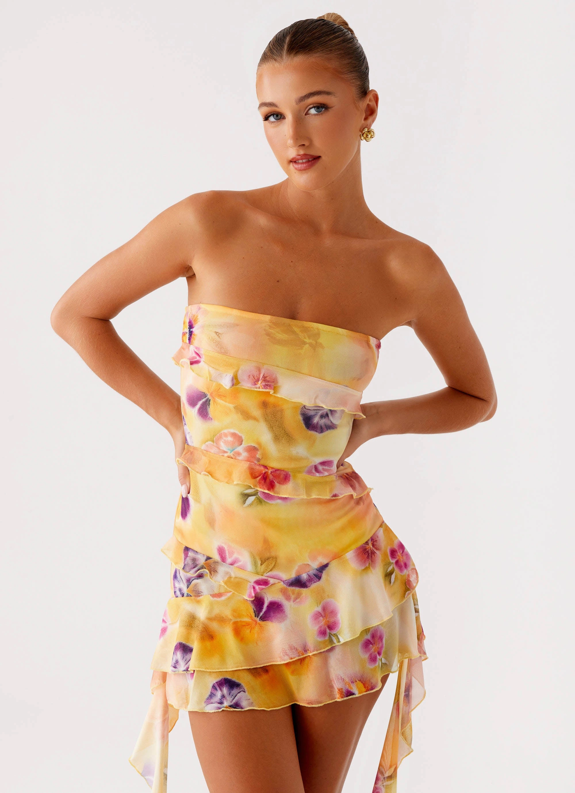 Cool Layers Macey Mini Dress - Sunburst Floral