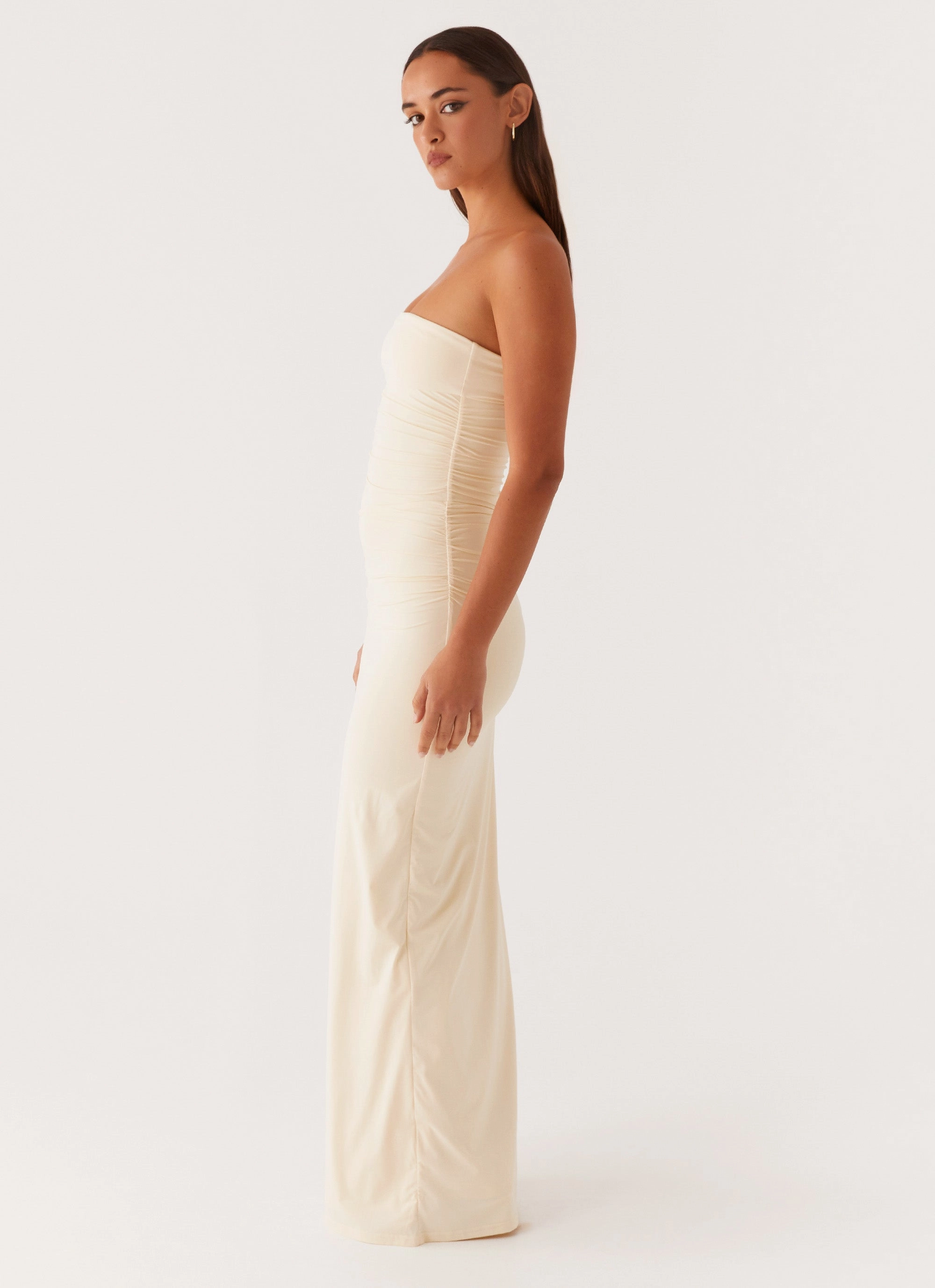 Simple Flow Romee Strapless Maxi Dress - Pastel Yellow