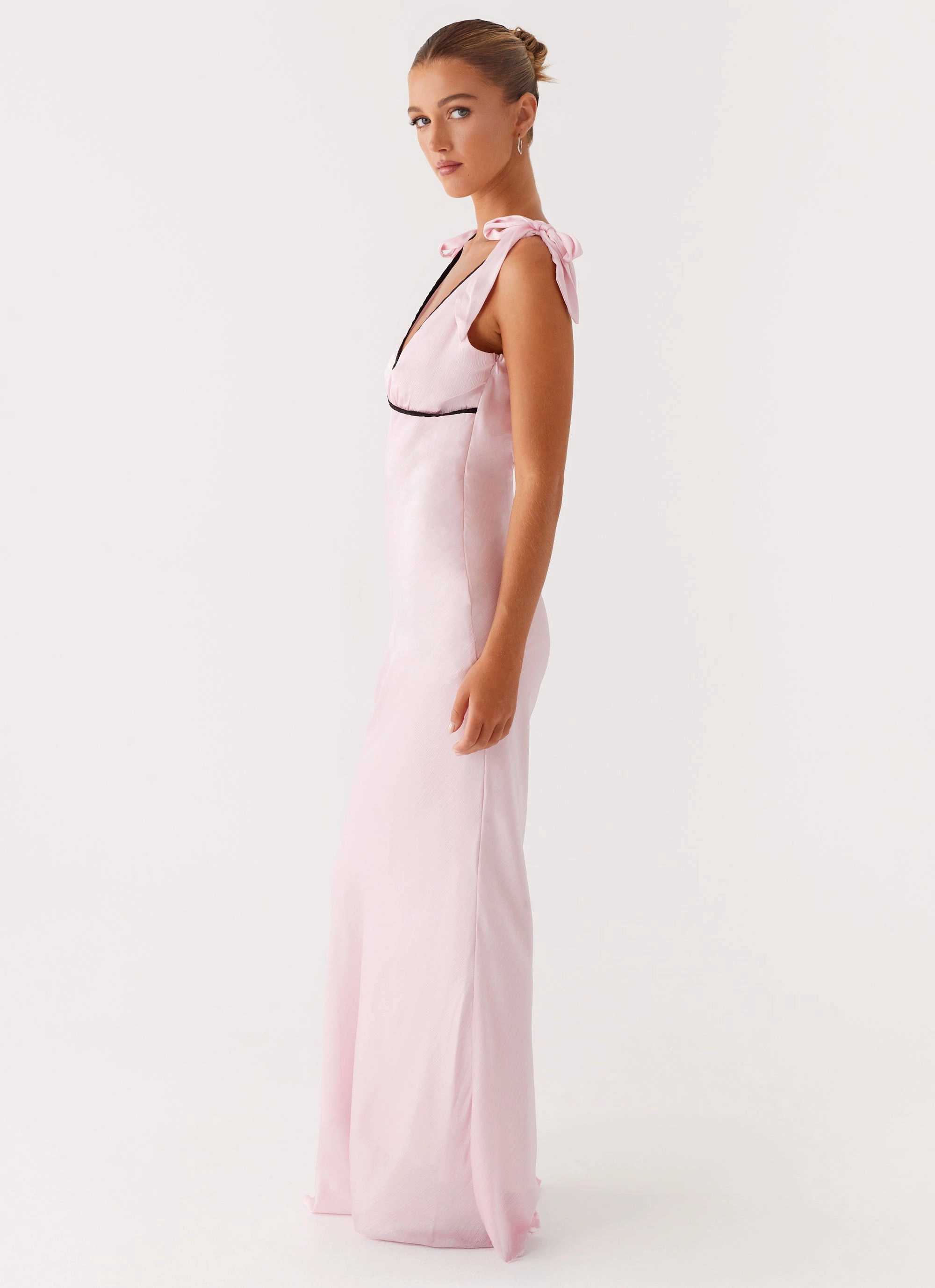 Romeo Maxi Dress - Pink Side Pleats