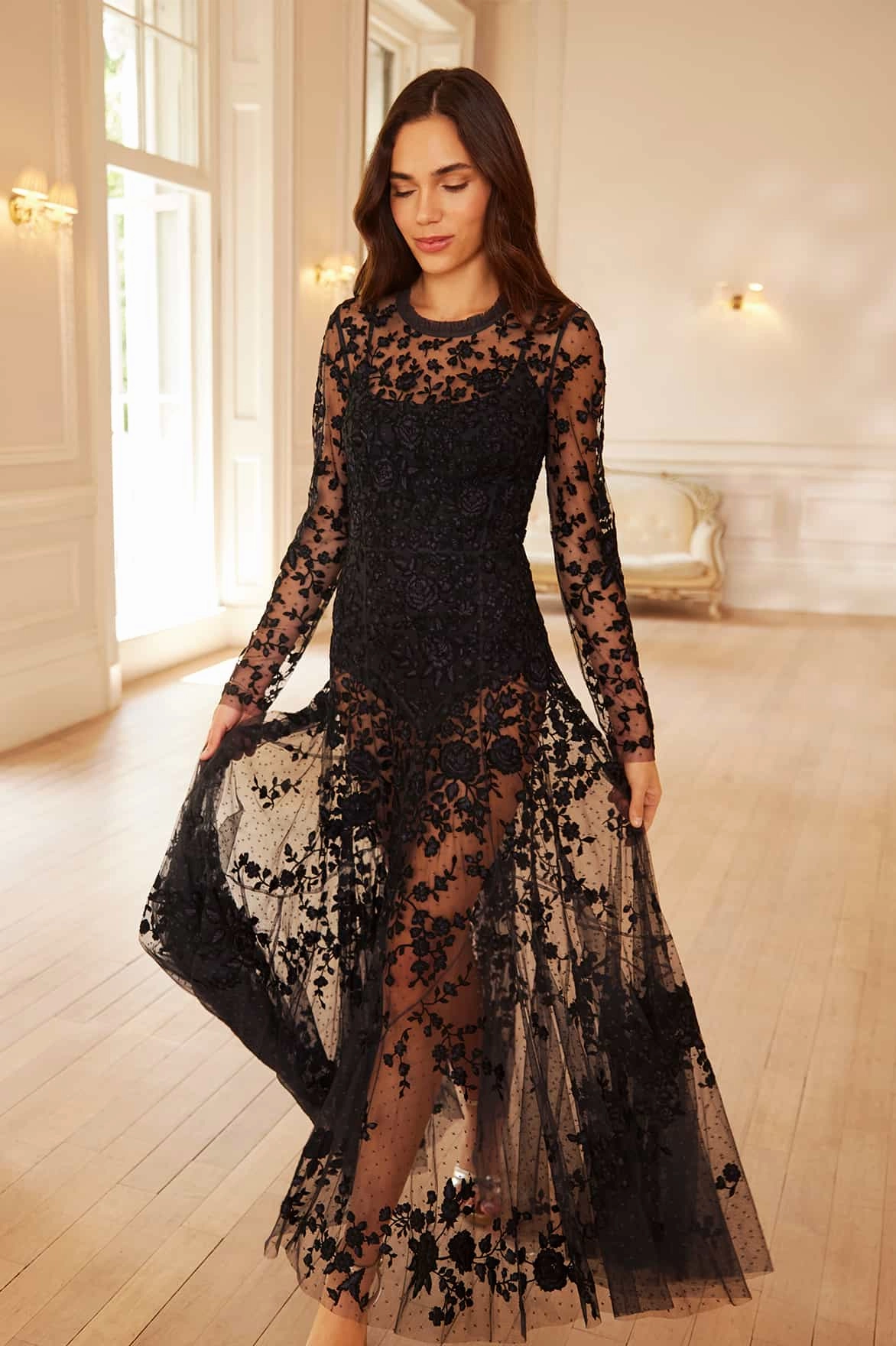 Casual Lines Rosa Sheer Ankle Gown