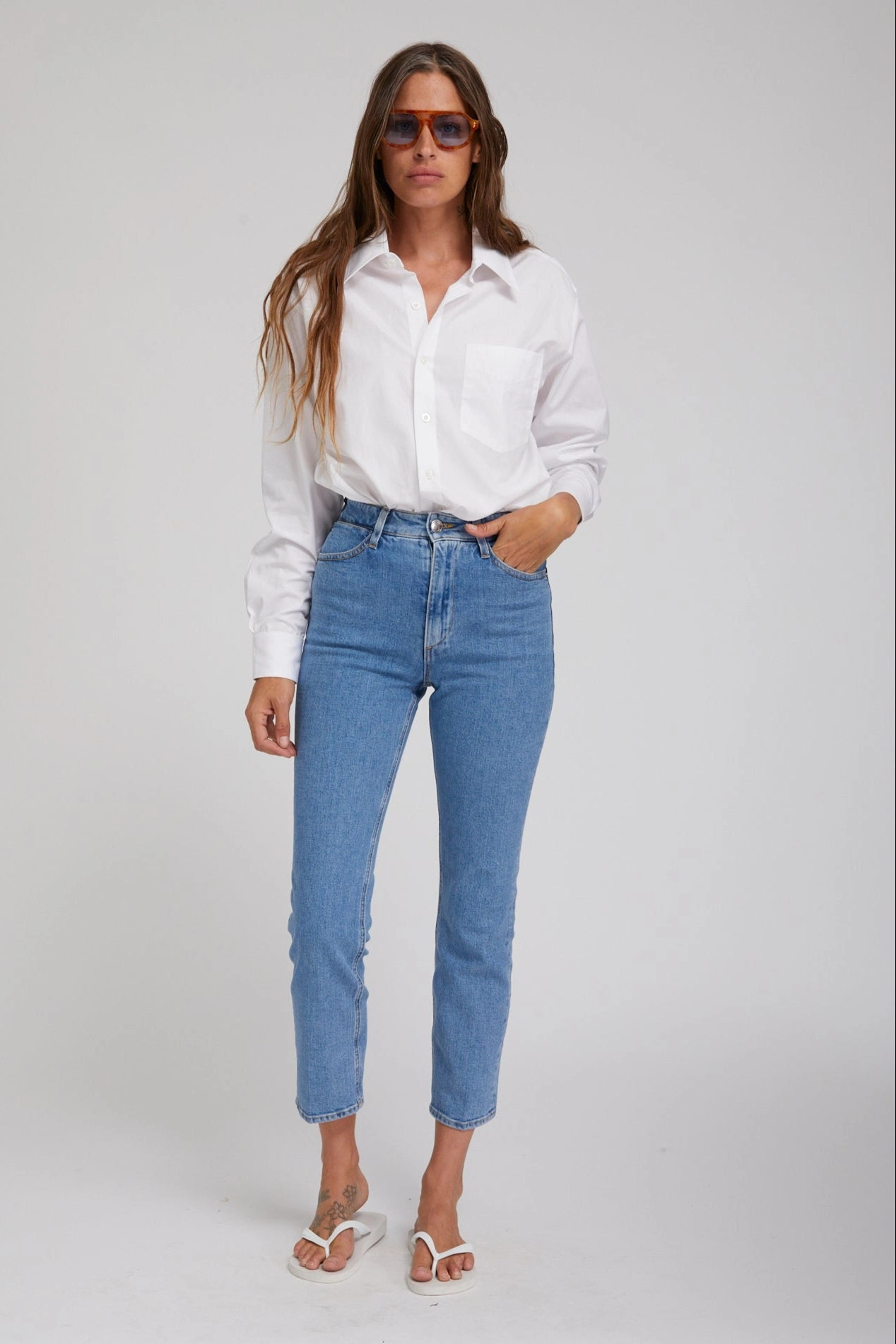 Rosa Slim Straight Leg Denim Workout Apparel Ethically Sourced Yarn