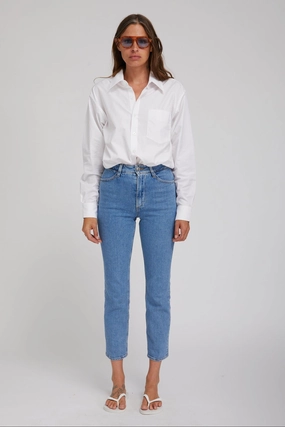 Non Slip Shoulder Seams Rosa Slim Straight Leg Denim