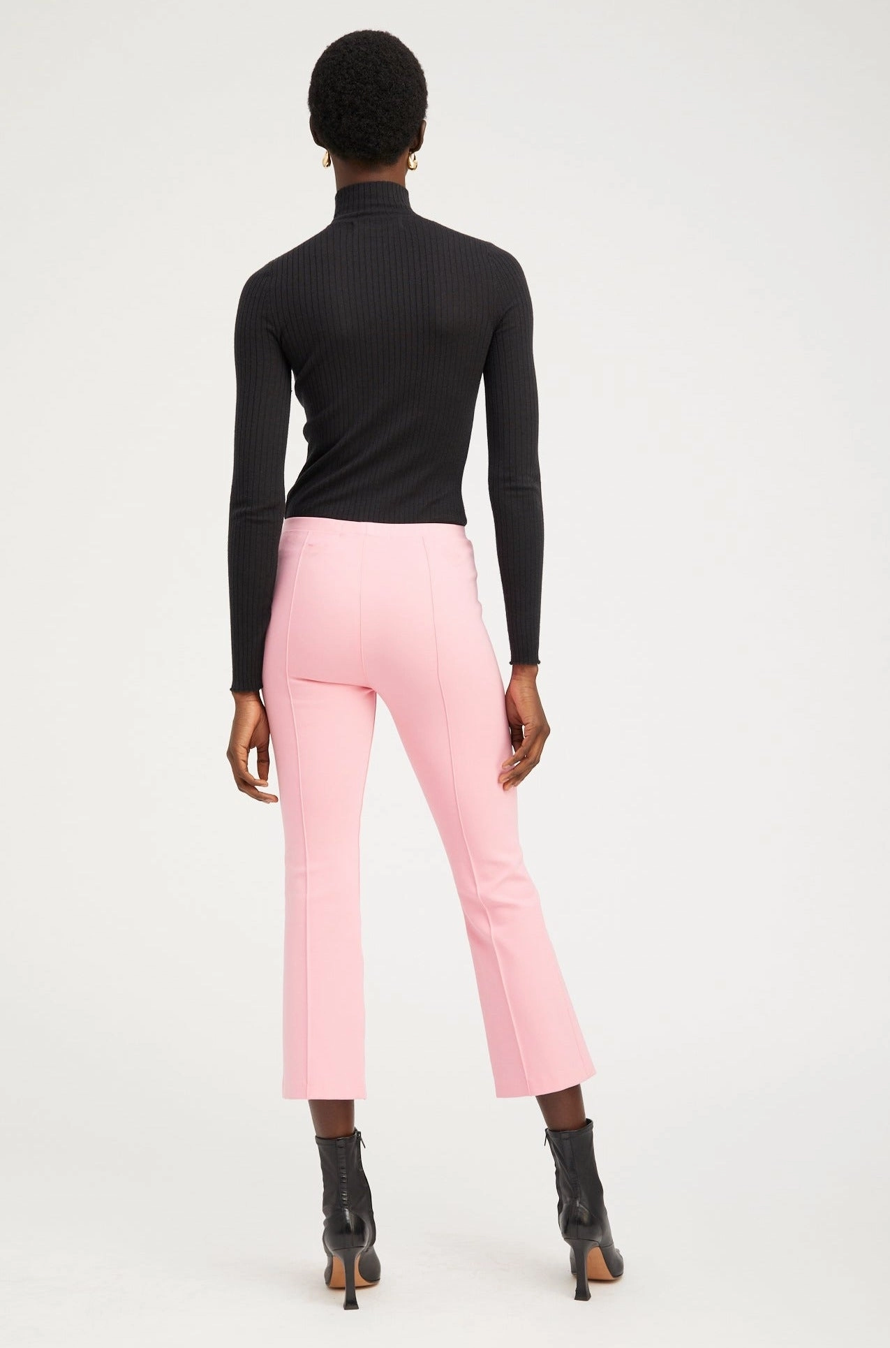 Fashion-Forward Indoor Comfort Rose Ankle Flare Pants with Pintucks