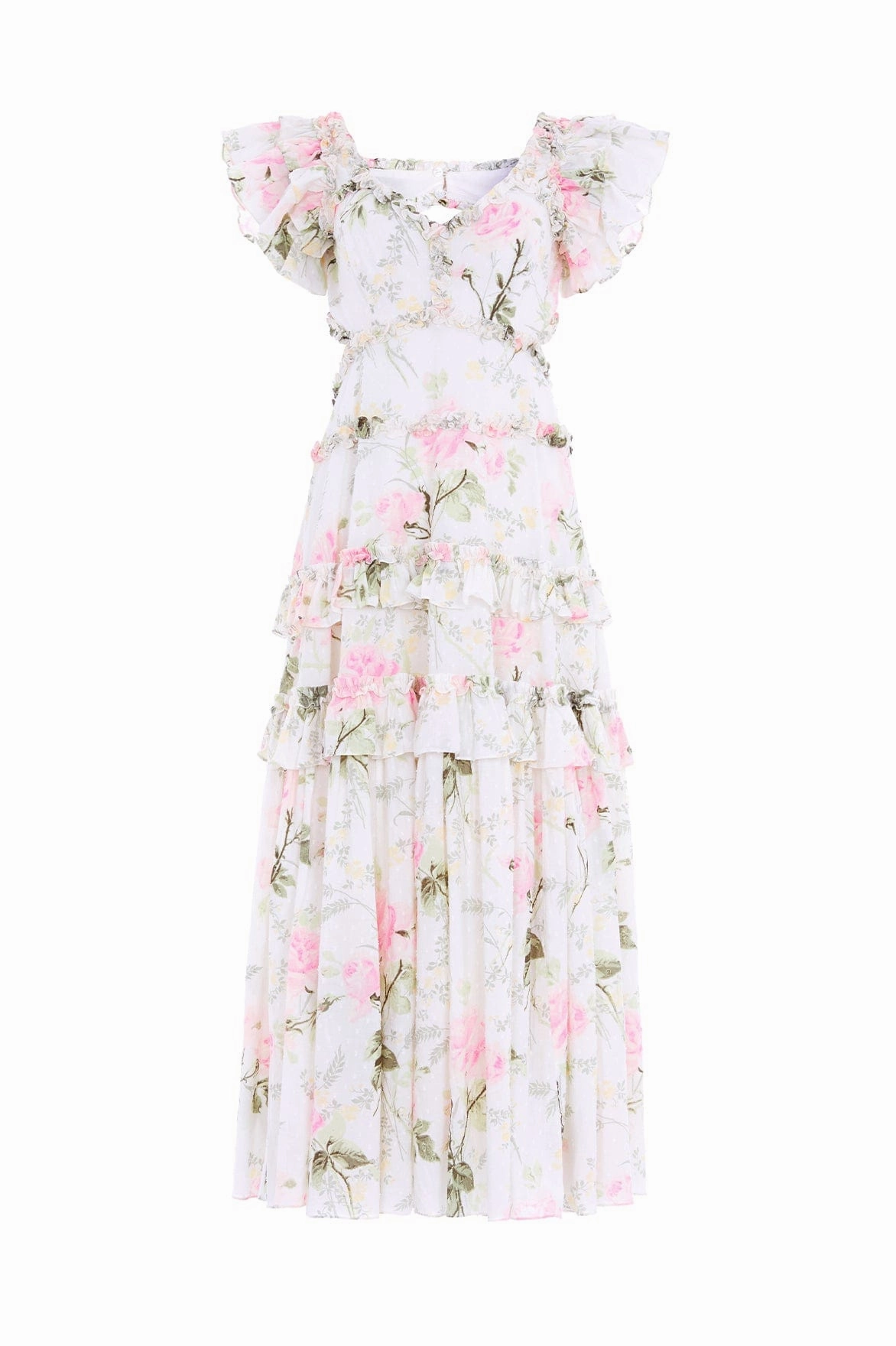 Casual Core Clean Style Rose Cotton Backless Ankle Gown