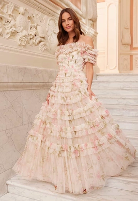 Rose Lisette Off-Shoulder Gown Cool Form