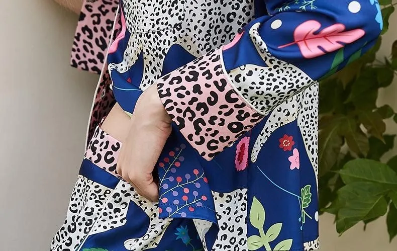 Royal Blue Leopard Print Pajamas