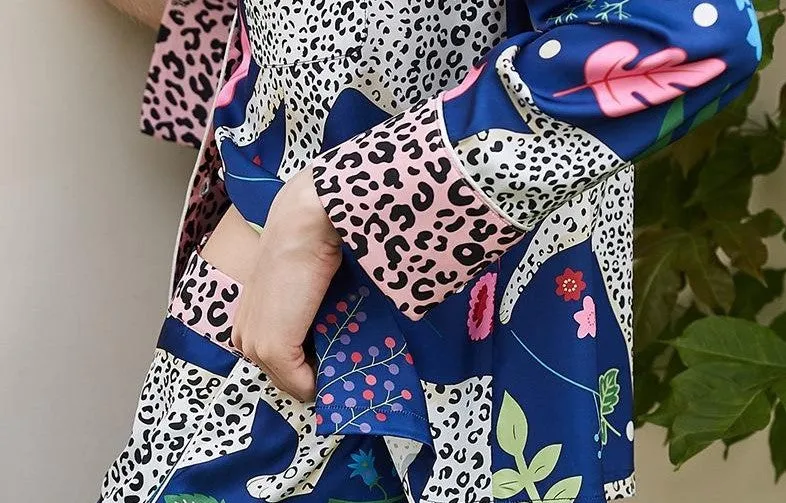 Royal Blue Leopard Print Pajamas