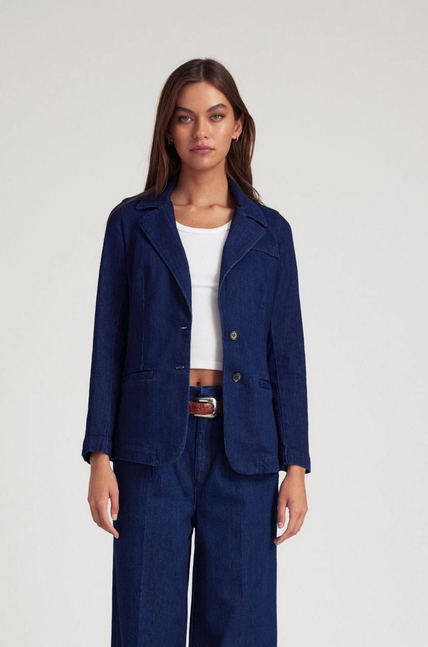 Windproof Insulated Coat City Ready Rinse Denim Blazer