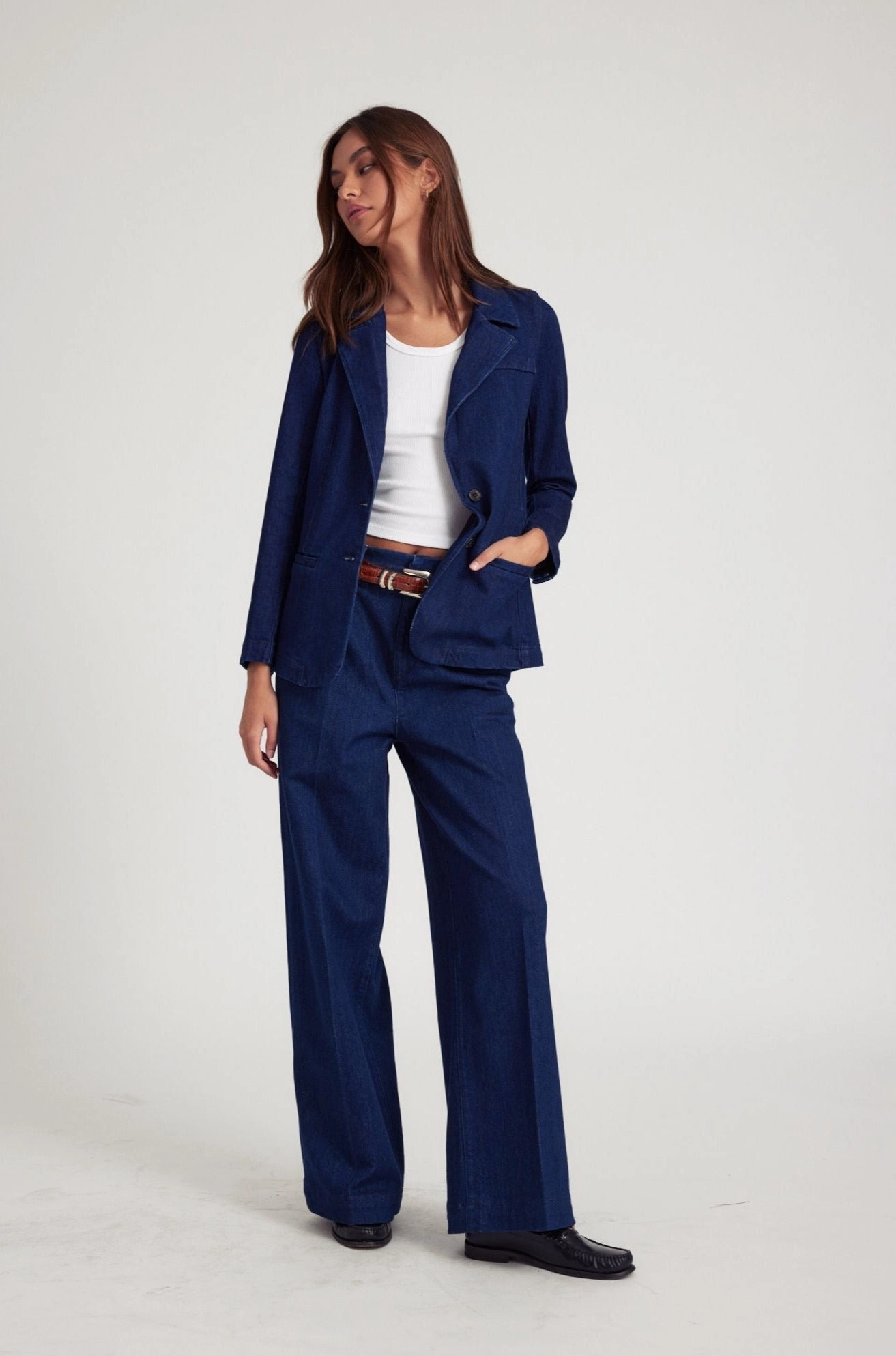 Rainy Day Option Rinse Denim Blazer
