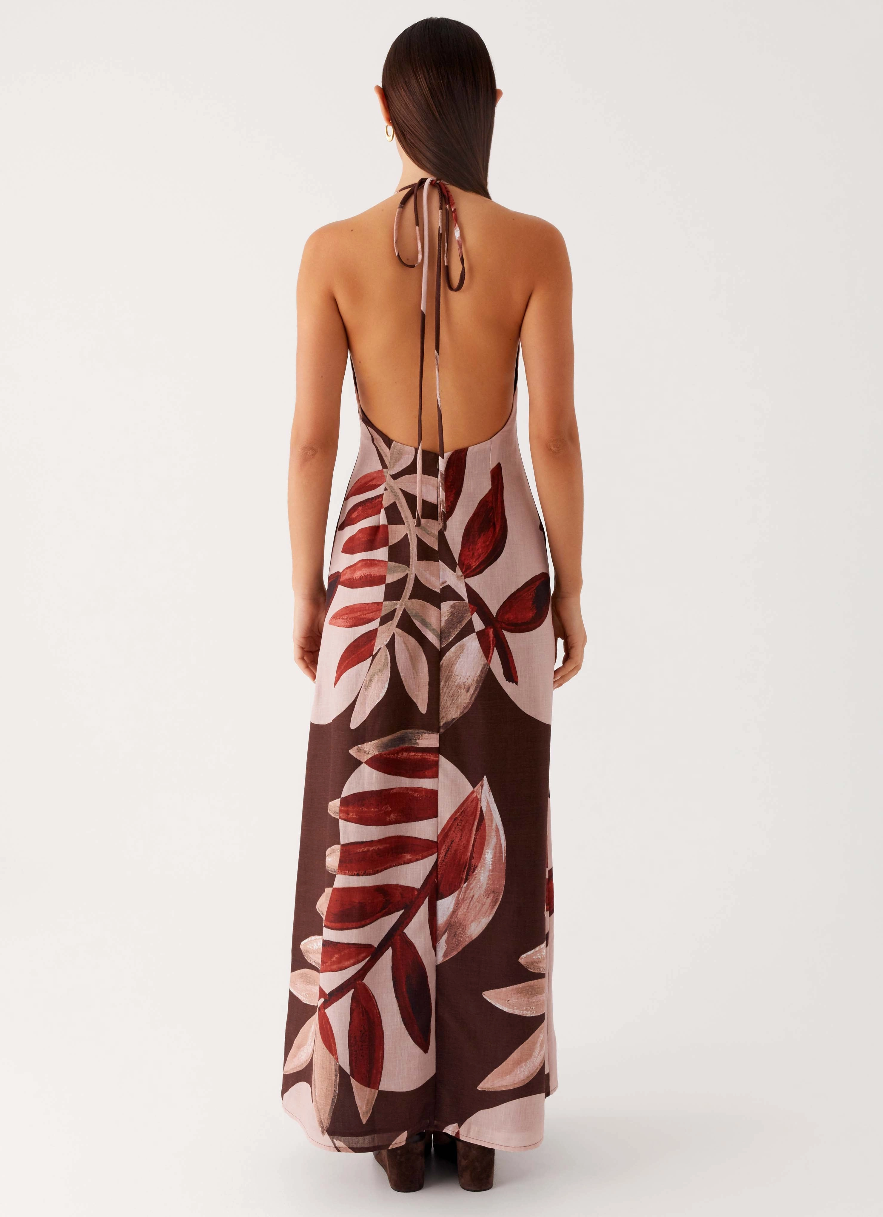 Autumn Linen Maxi Dress - Cinnamon Palm Art-Gallery