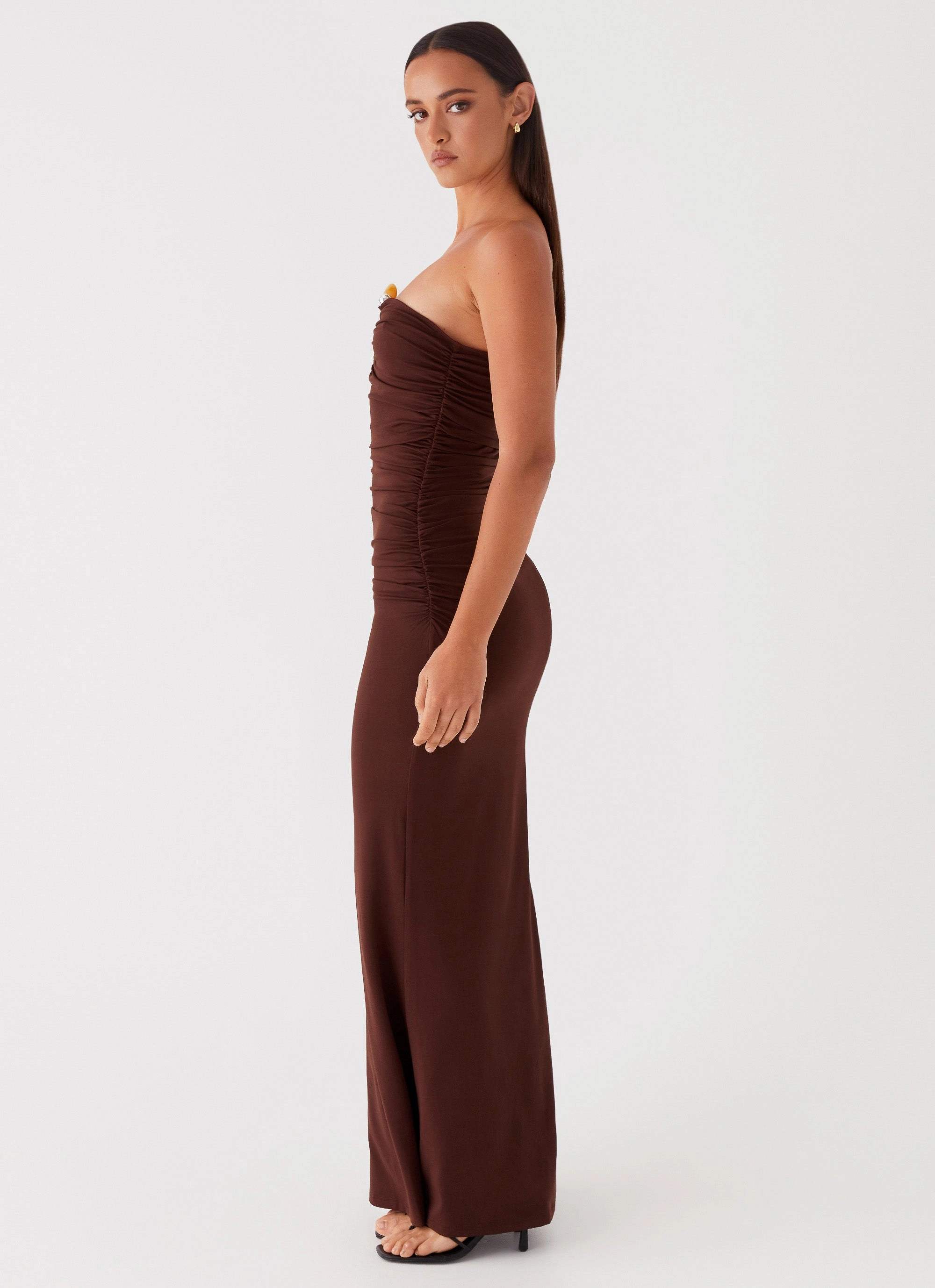 Side-Pocket Rudy Maxi Dress - Brown
