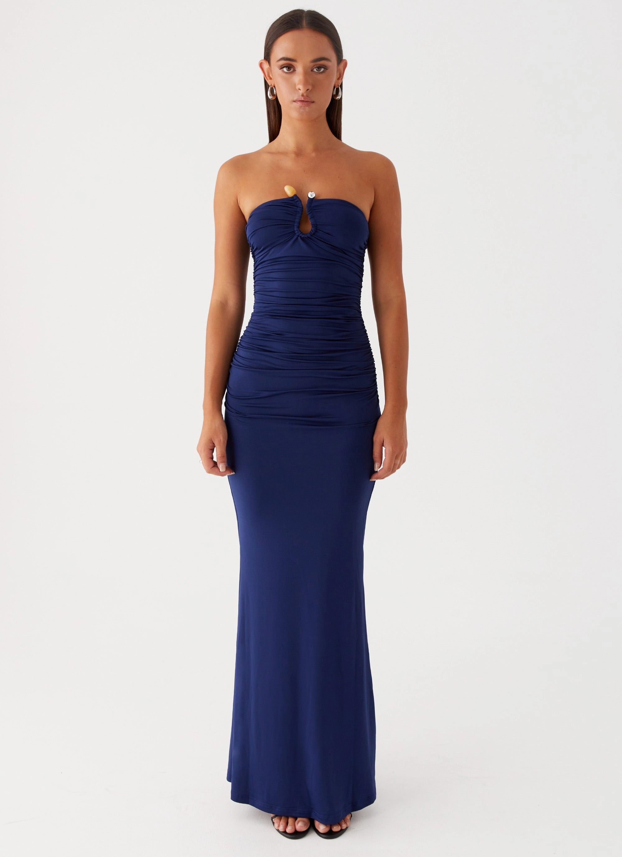 Rudy Maxi Dress - Navy breathable-mesh