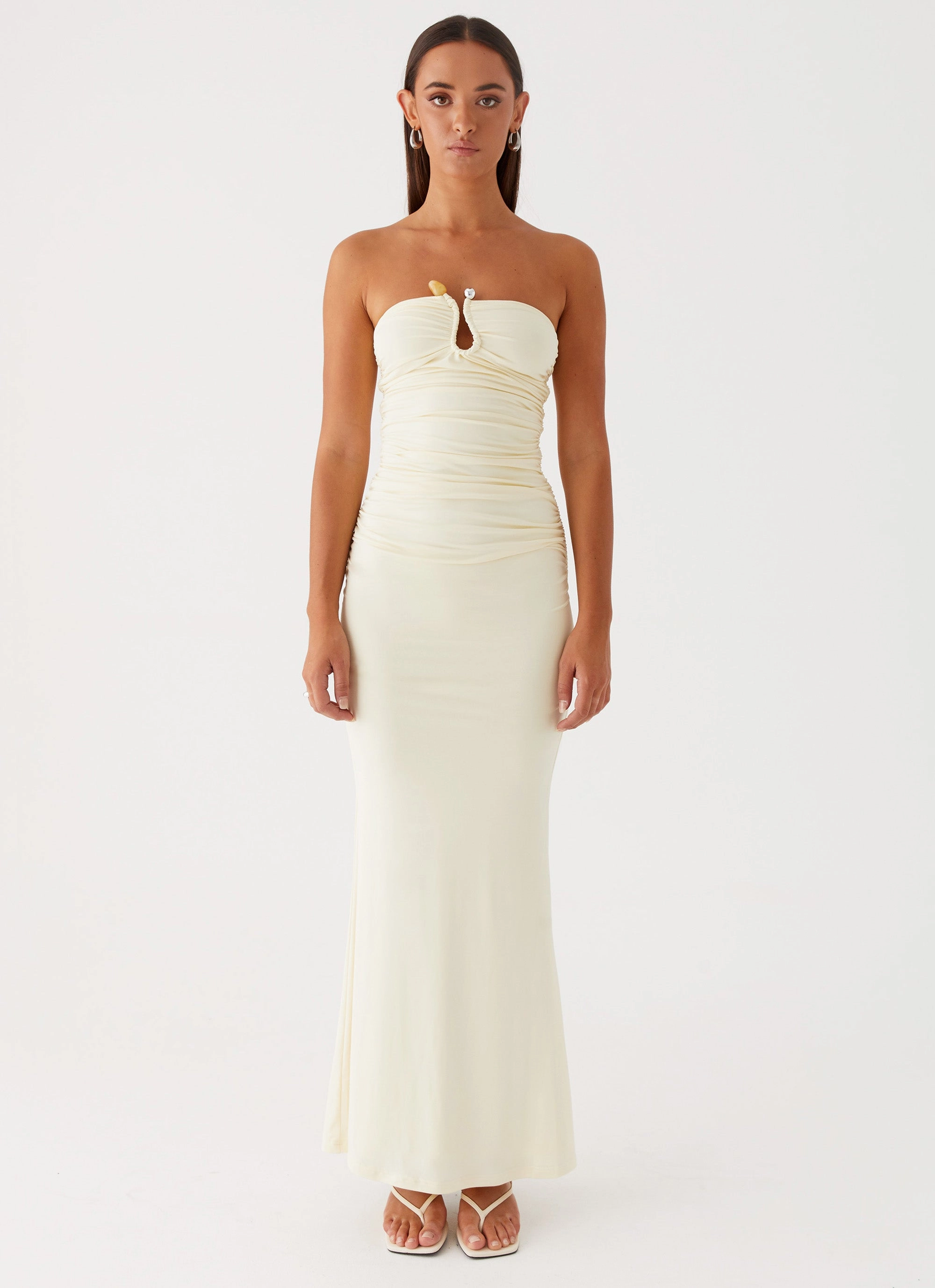 Relaxed work dress loose silhouette Rudy Maxi Dress - Yellow