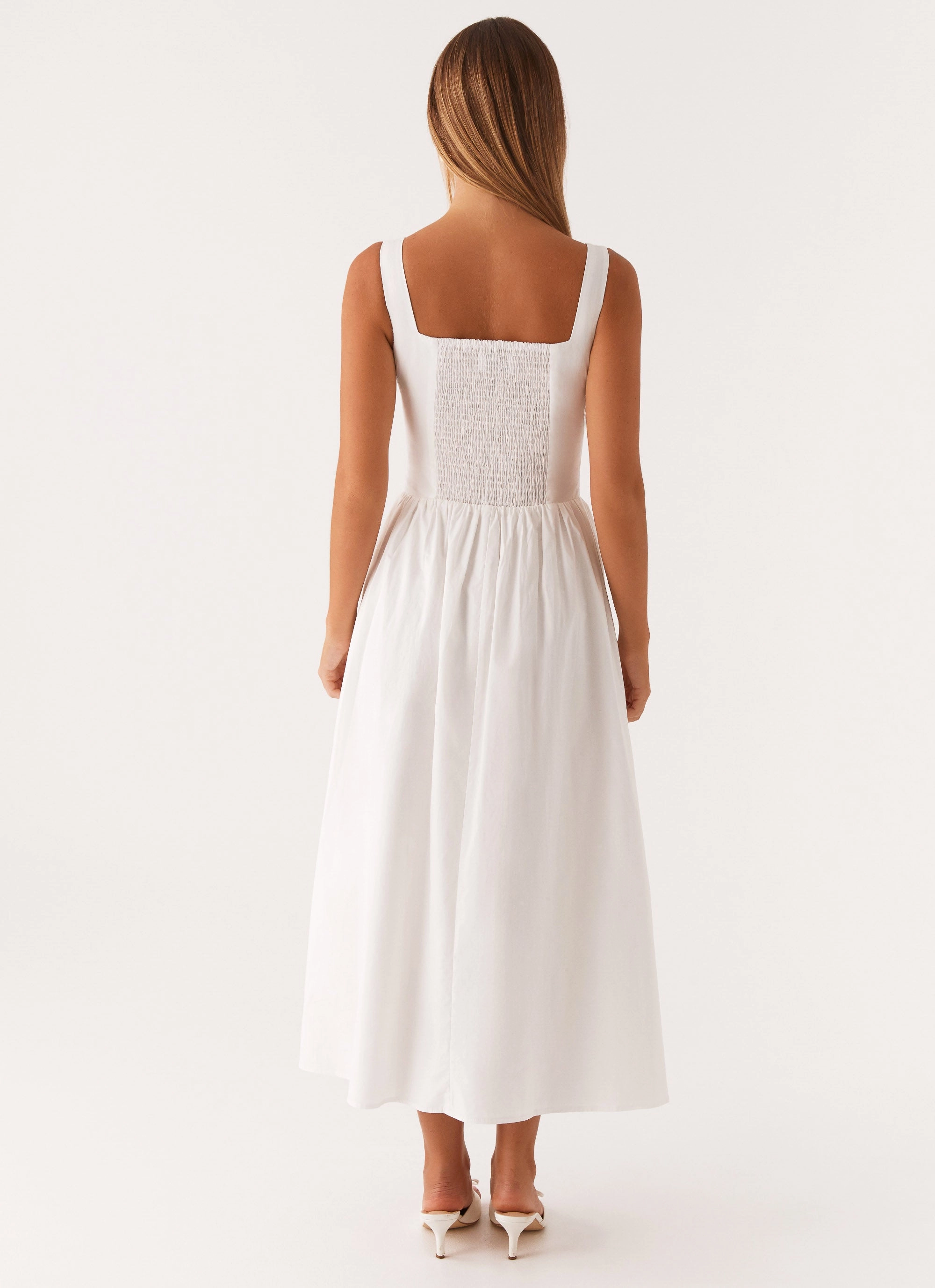 Waiting On You Midi Dress - White Sister Glow