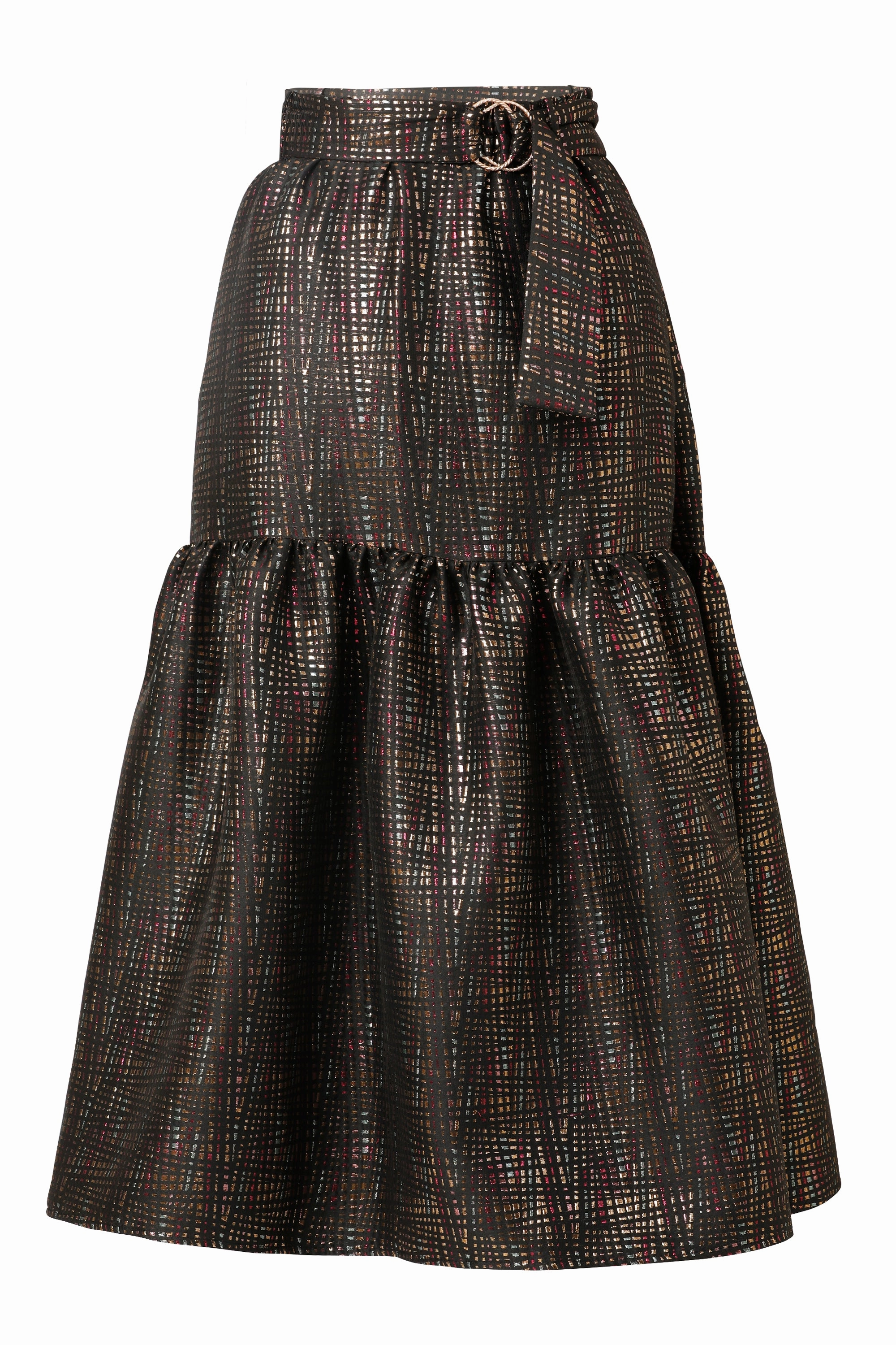 Tiered hem Belora Skirt in Black