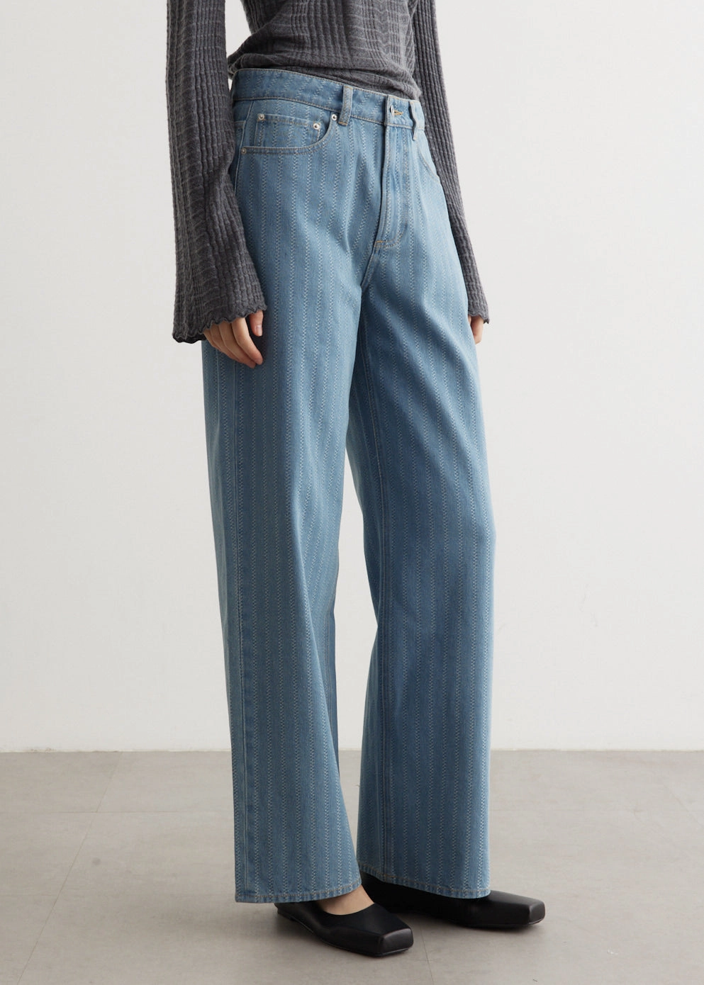 Trend Setter Chill Outfit clean look Rugged Style Crash Baggy Stripe Jeans