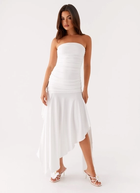 Ora Strapless Maxi Dress - White Charming Design