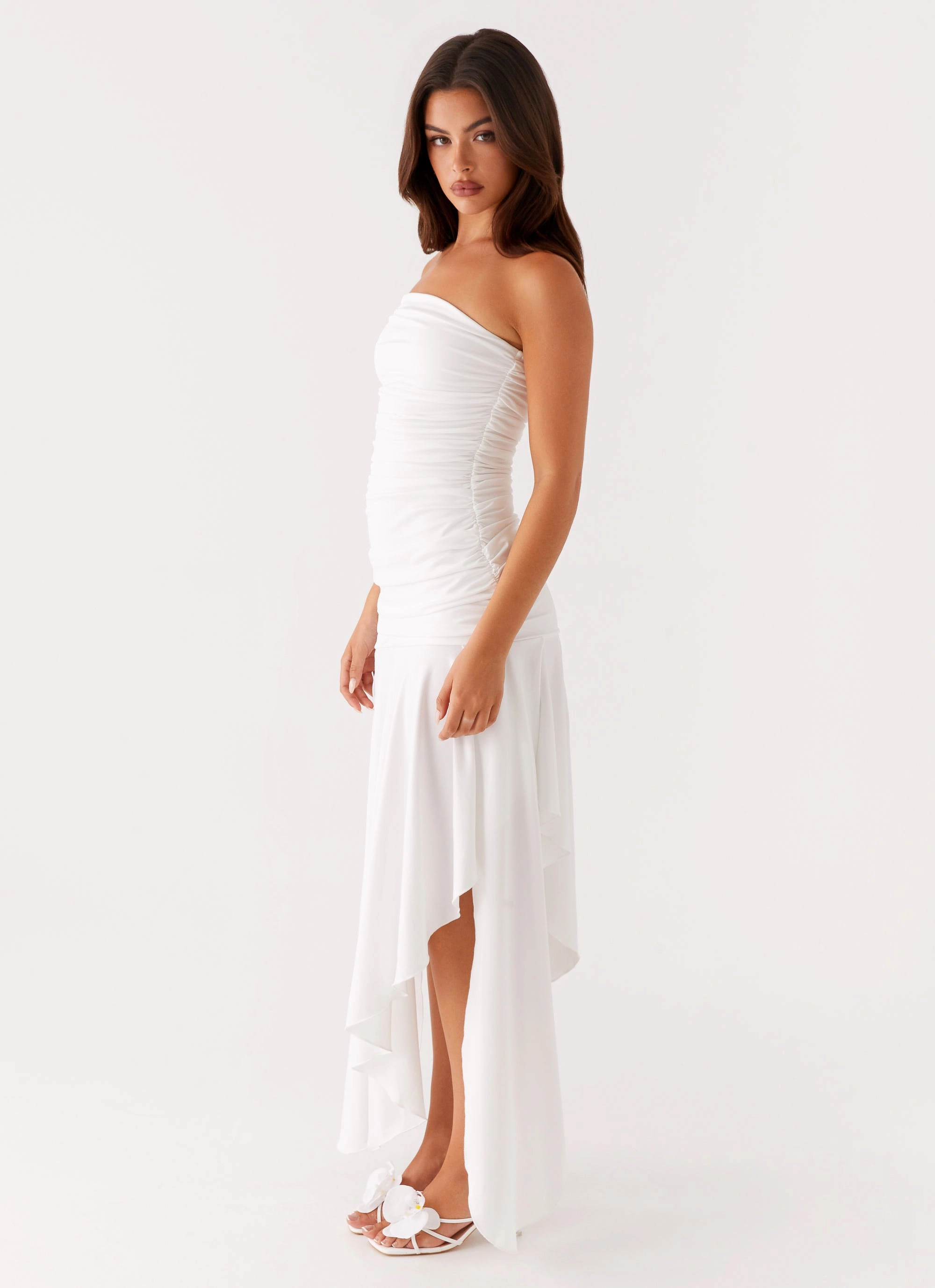 Ora Strapless Maxi Dress - White Dinner Outfit