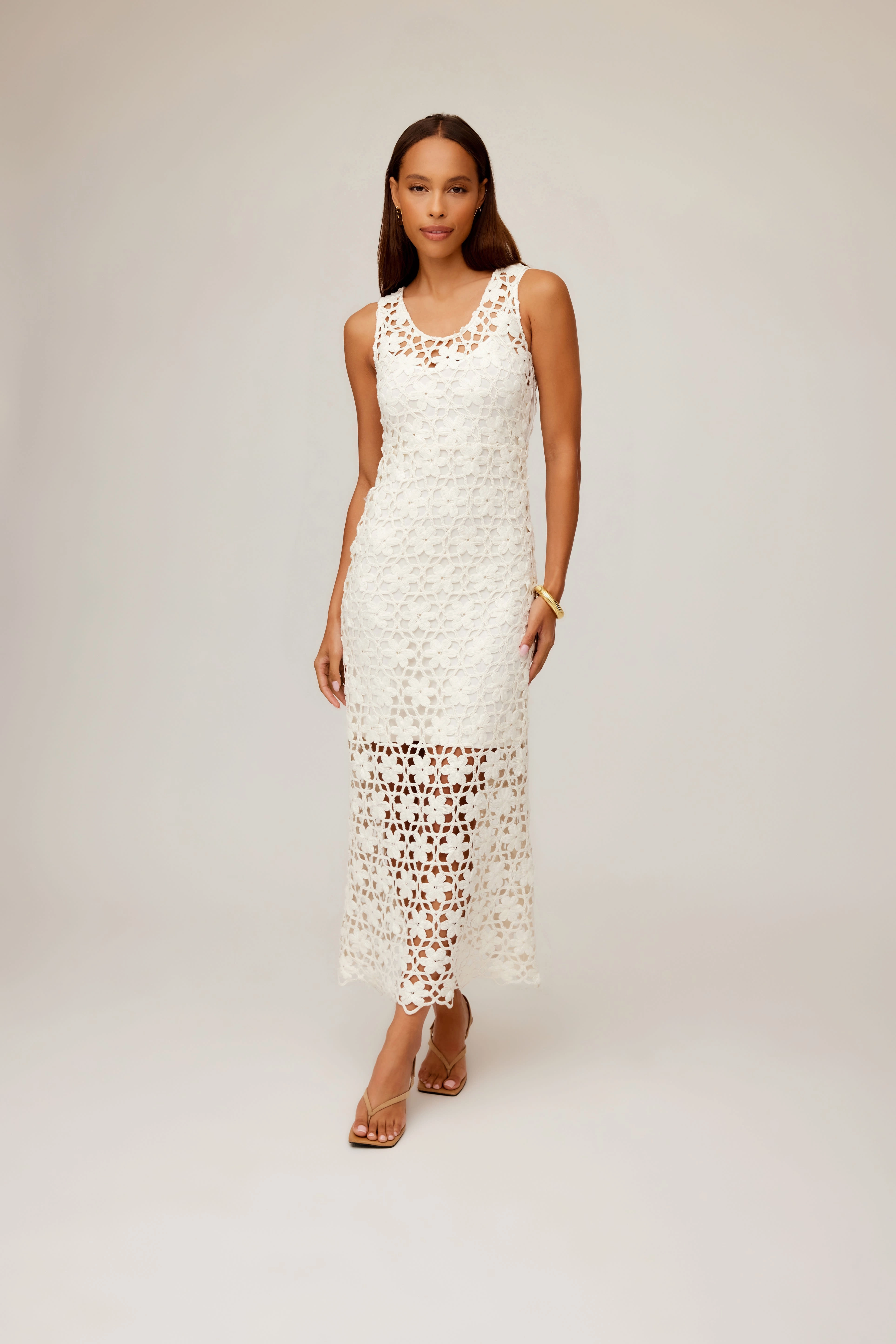 Smart Tailoring Kelsie Crochet Dress Ivory