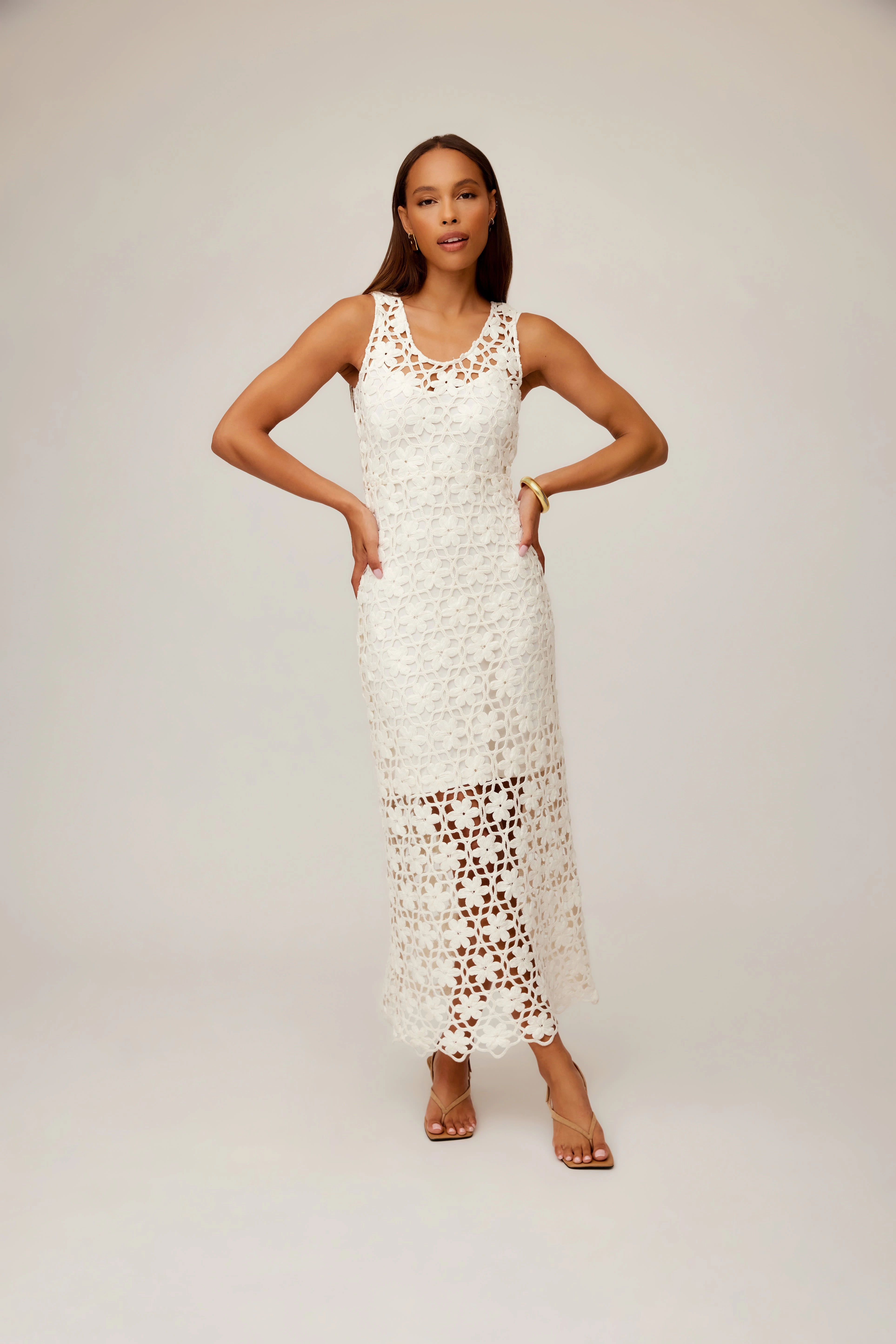 Kelsie Crochet Dress Ivory Elegant Tailoring