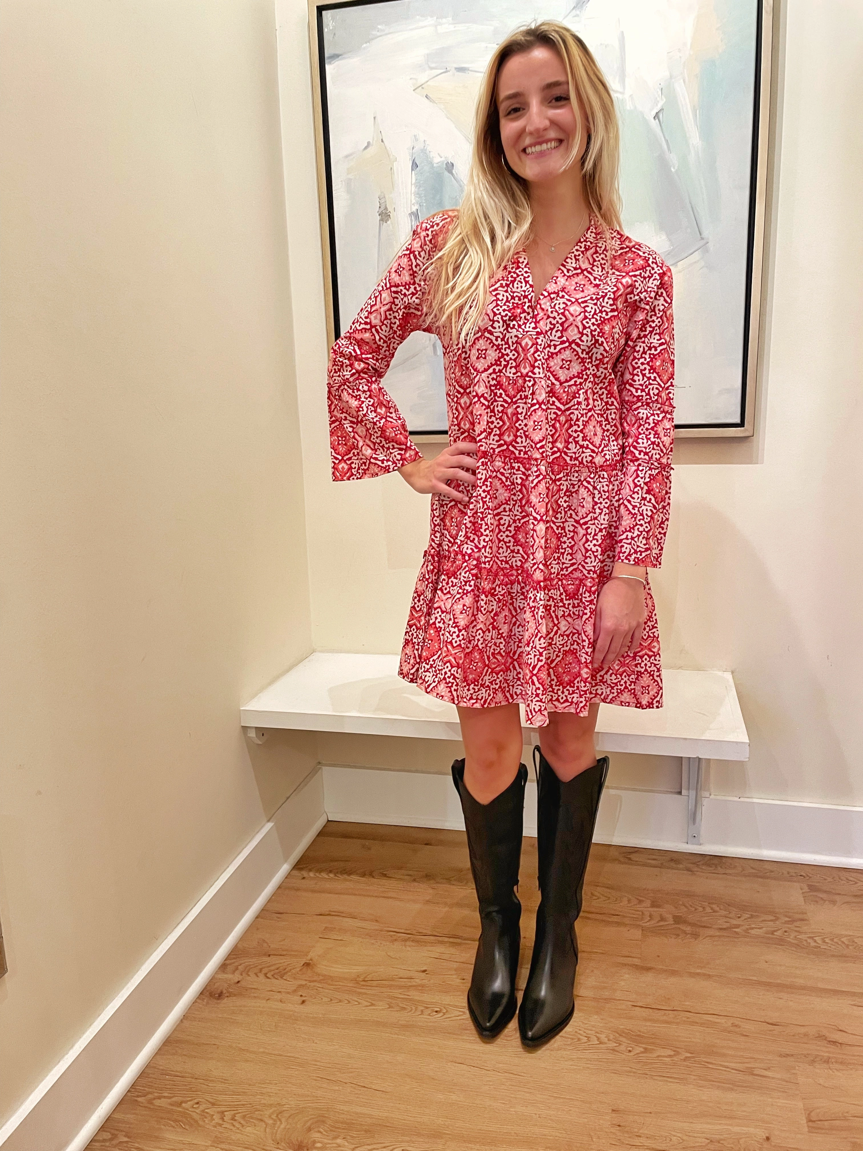 Rye Dress Cranberry Splash Easy Lovely