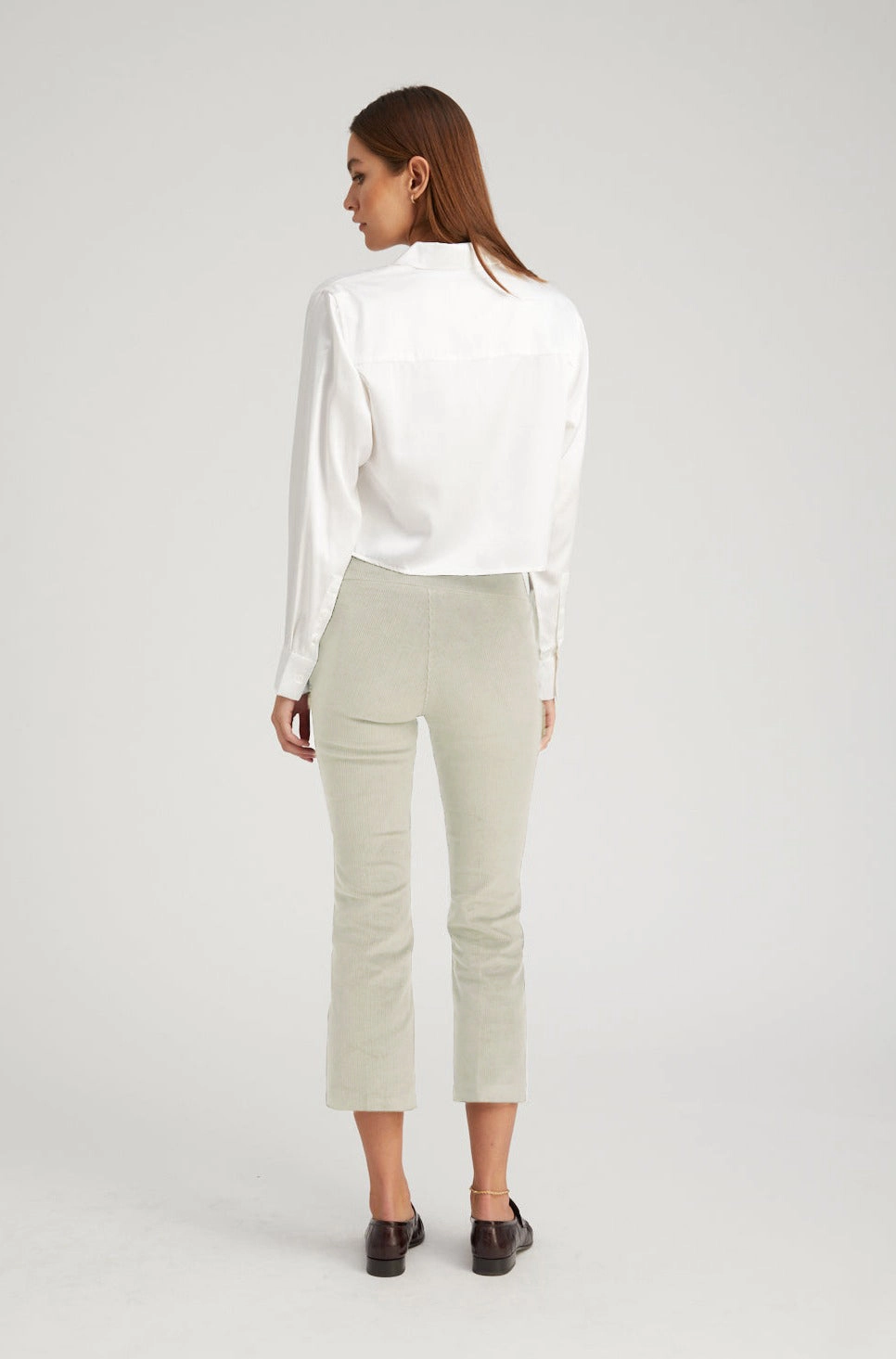 No Ride Up Sable Corduroy Crop Flare Pants