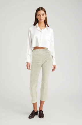 Sable Corduroy Crop Flare Pants Simple Cut