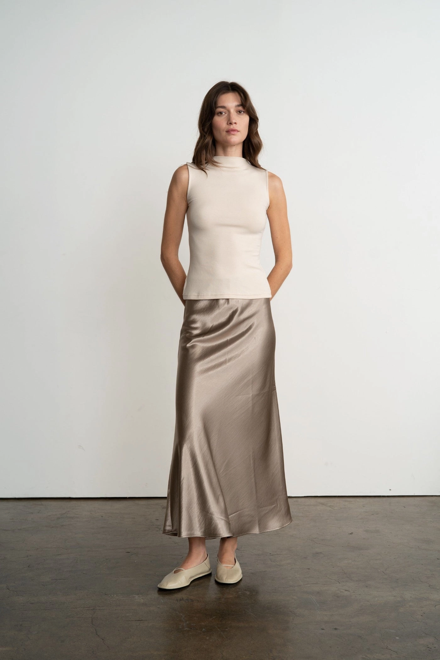 Hypoallergenic fabric SABRINA SATIN LONG SKIRT