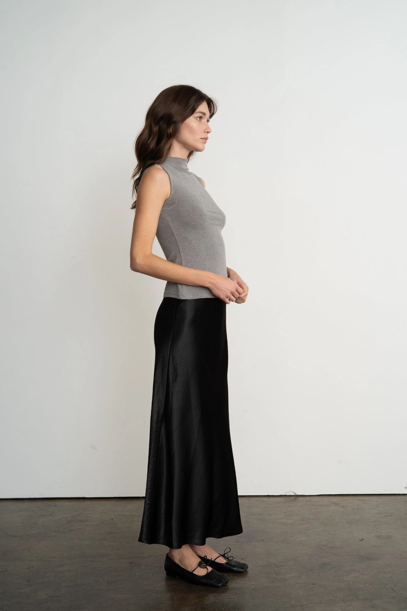 SABRINA SATIN LONG SKIRT Modern Tones casual finish