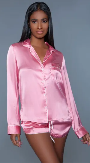 Sadie Satin Pajama Short Set