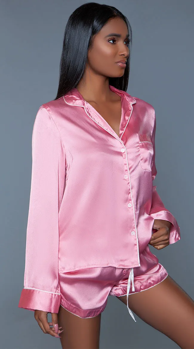 Sadie Satin Pajama Short Set