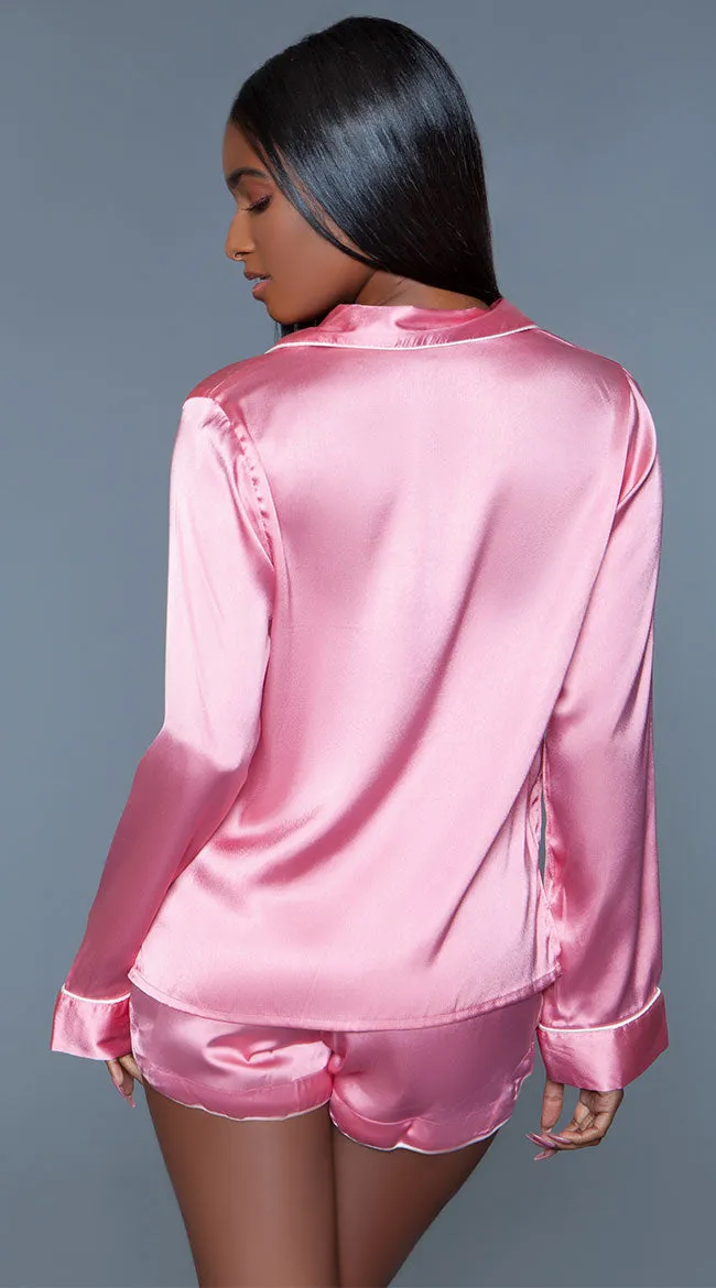Sadie Satin Pajama Short Set