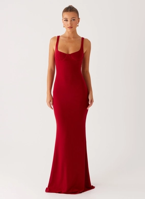Safiya Maxi Dress - Maroon Japan Cool