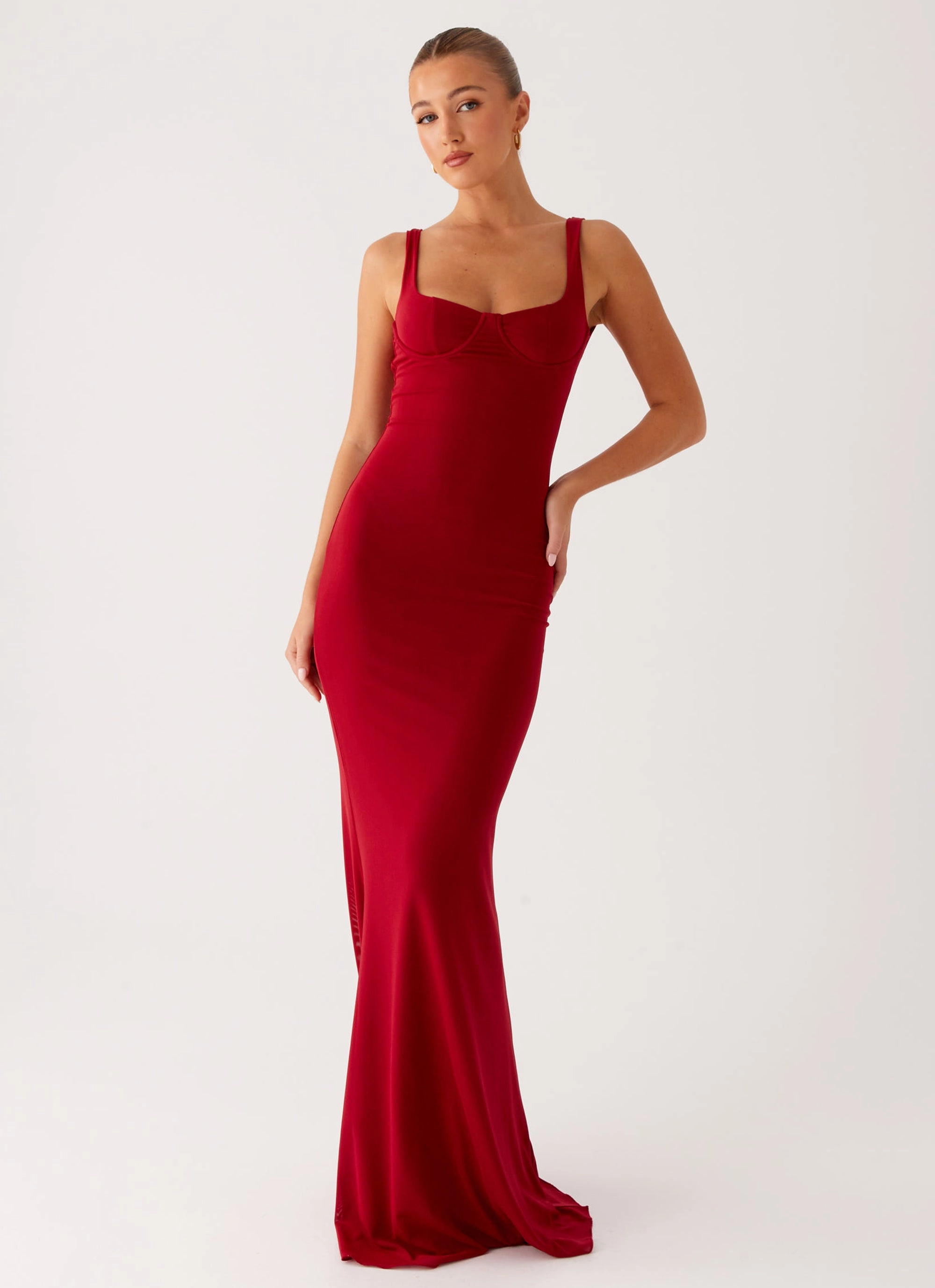 Safiya Maxi Dress - Maroon Sage Glow Stain-Resistant