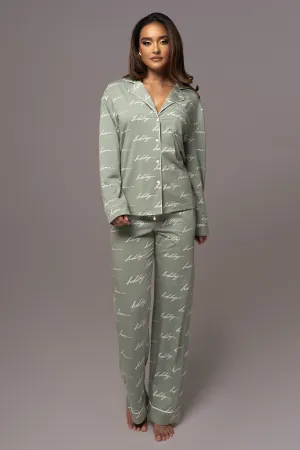 Sage Home For The Holidays Adult Pajama Set