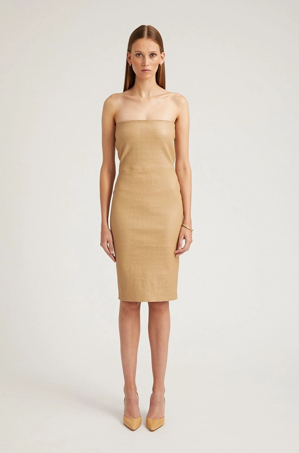 Trendy summer outfit Sahara Embossed Leather Pencil Dress