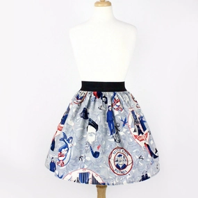 Outfit Moodset Tropical theme Sailor Jerry Rockabilly Nautical Pleated Skirt  #PS-J111