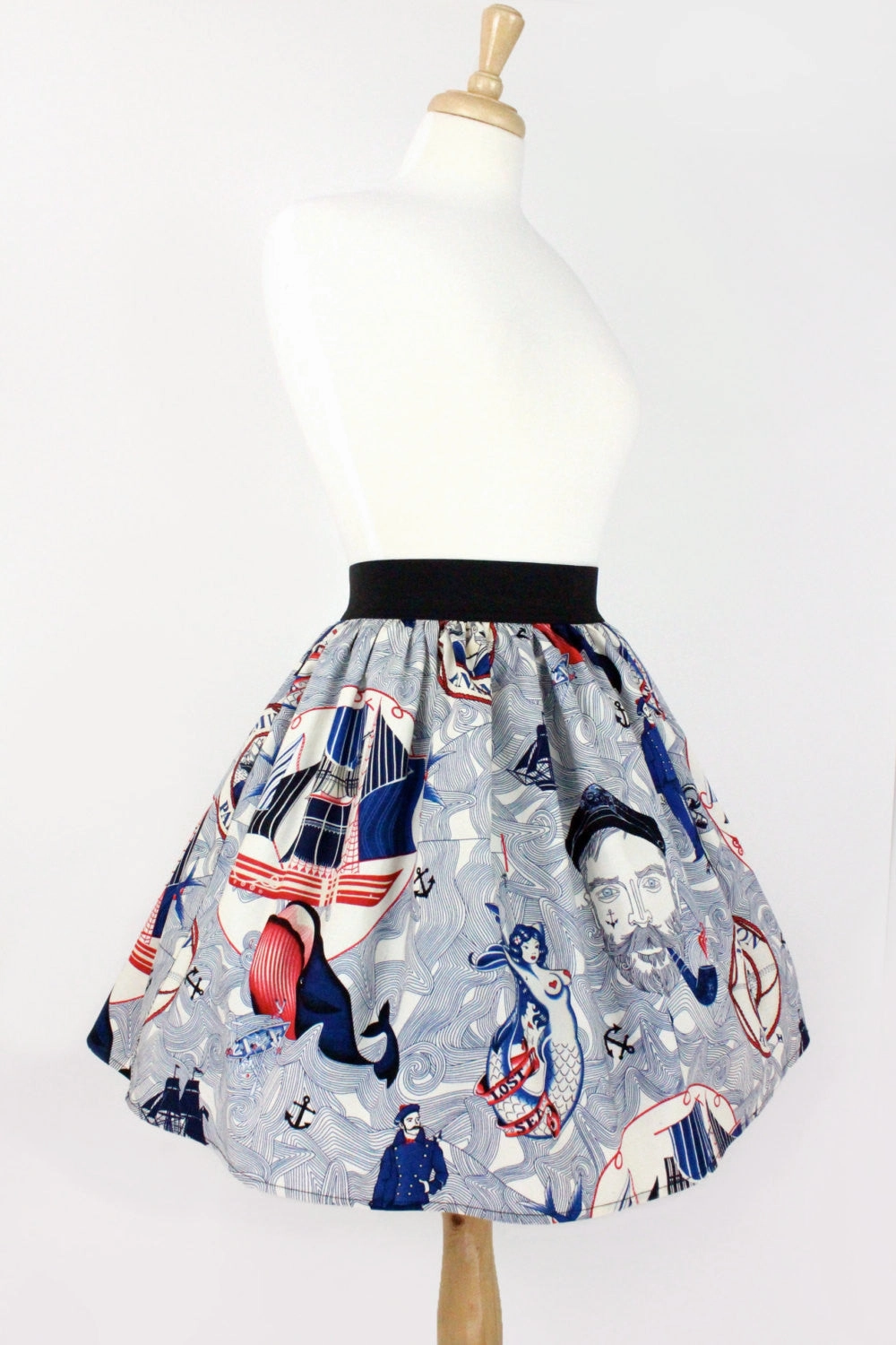 Sailor Jerry Rockabilly Nautical Pleated Skirt  #PS-J111 Fashion Week Ready High End Quality