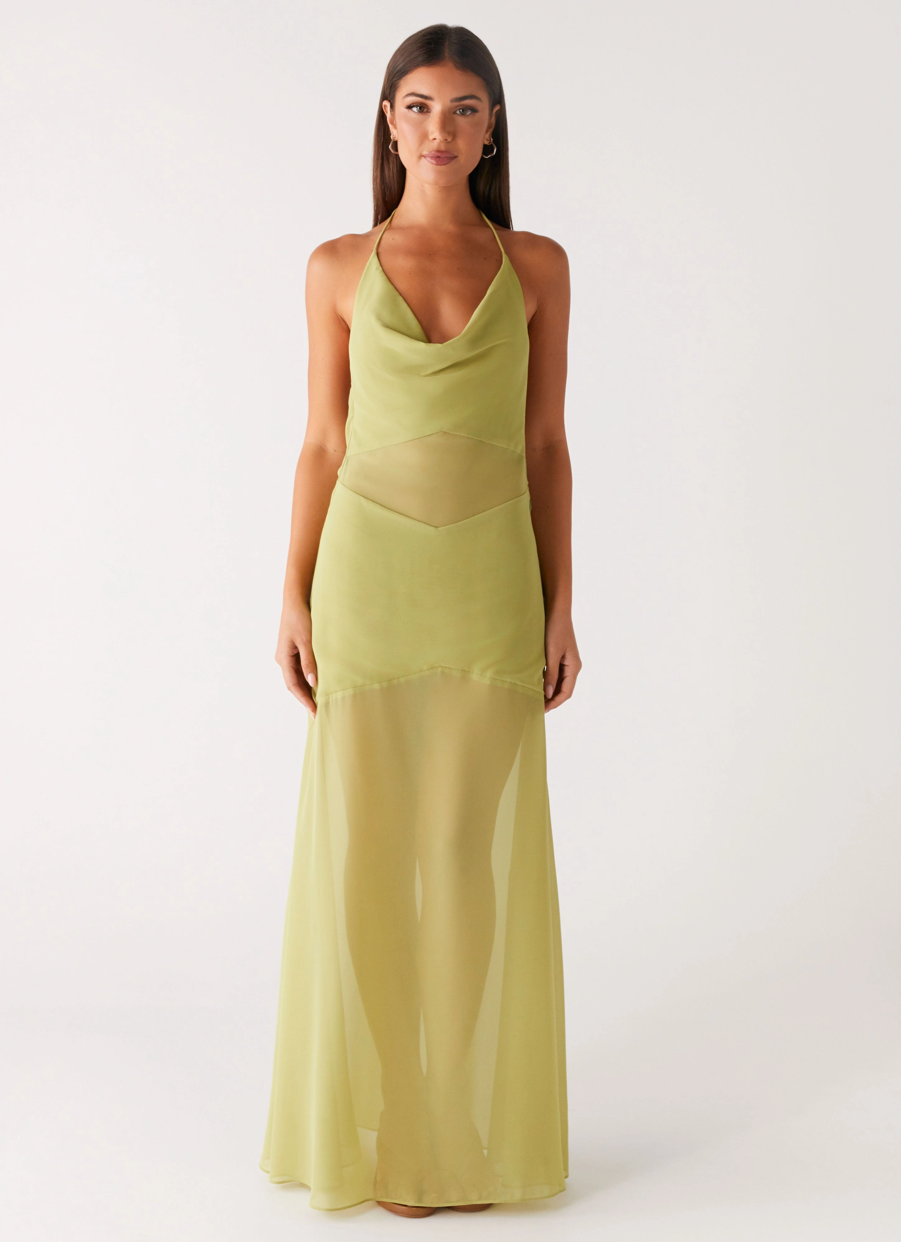 Crisp Look Smart and Relaxed Samoa Maxi Dress - Lime