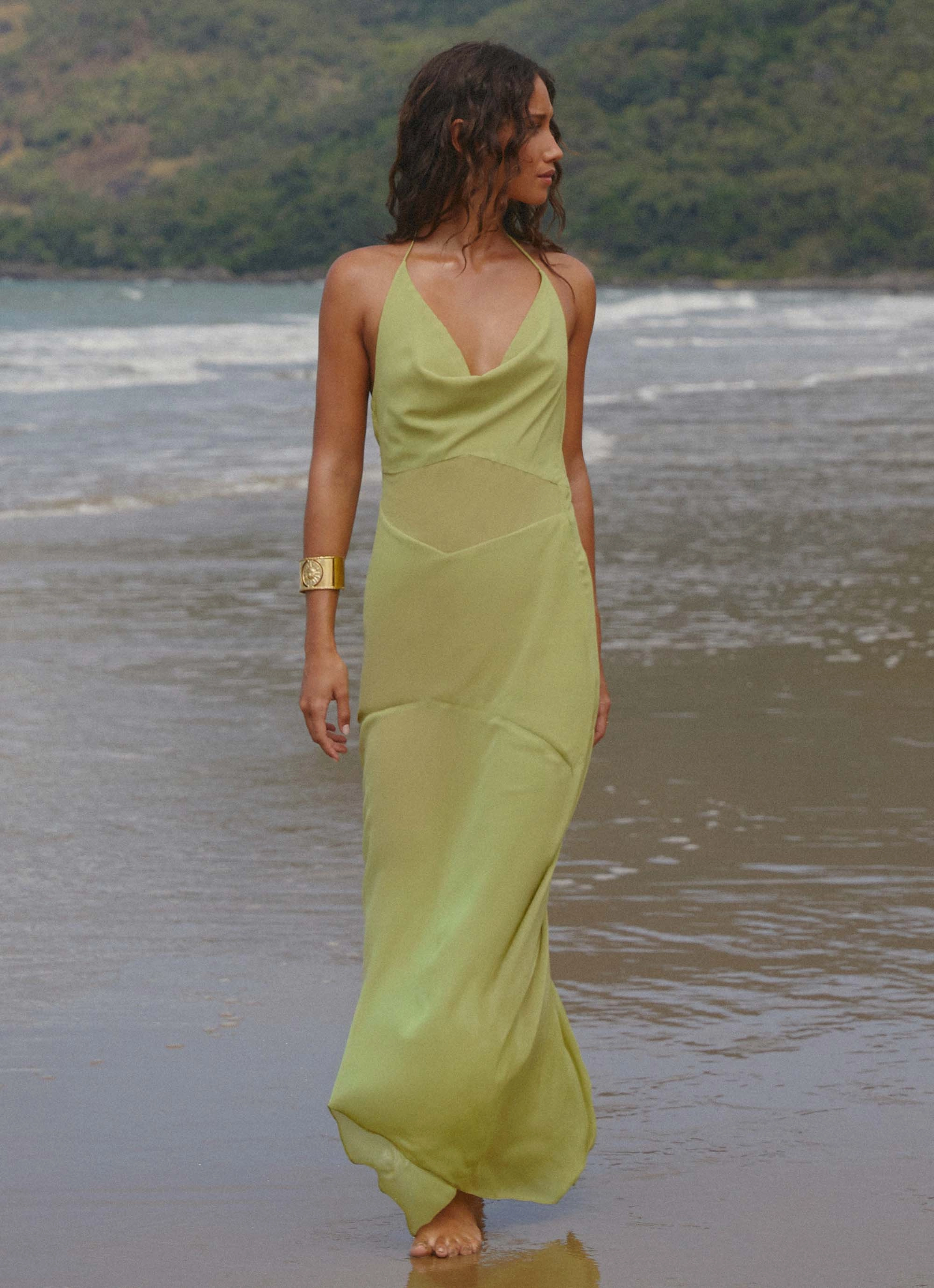 Samoa Maxi Dress - Lime Comfort waistband