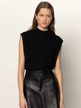LightweightLayeredFabric Sanctuary City Sweater Shell in Black